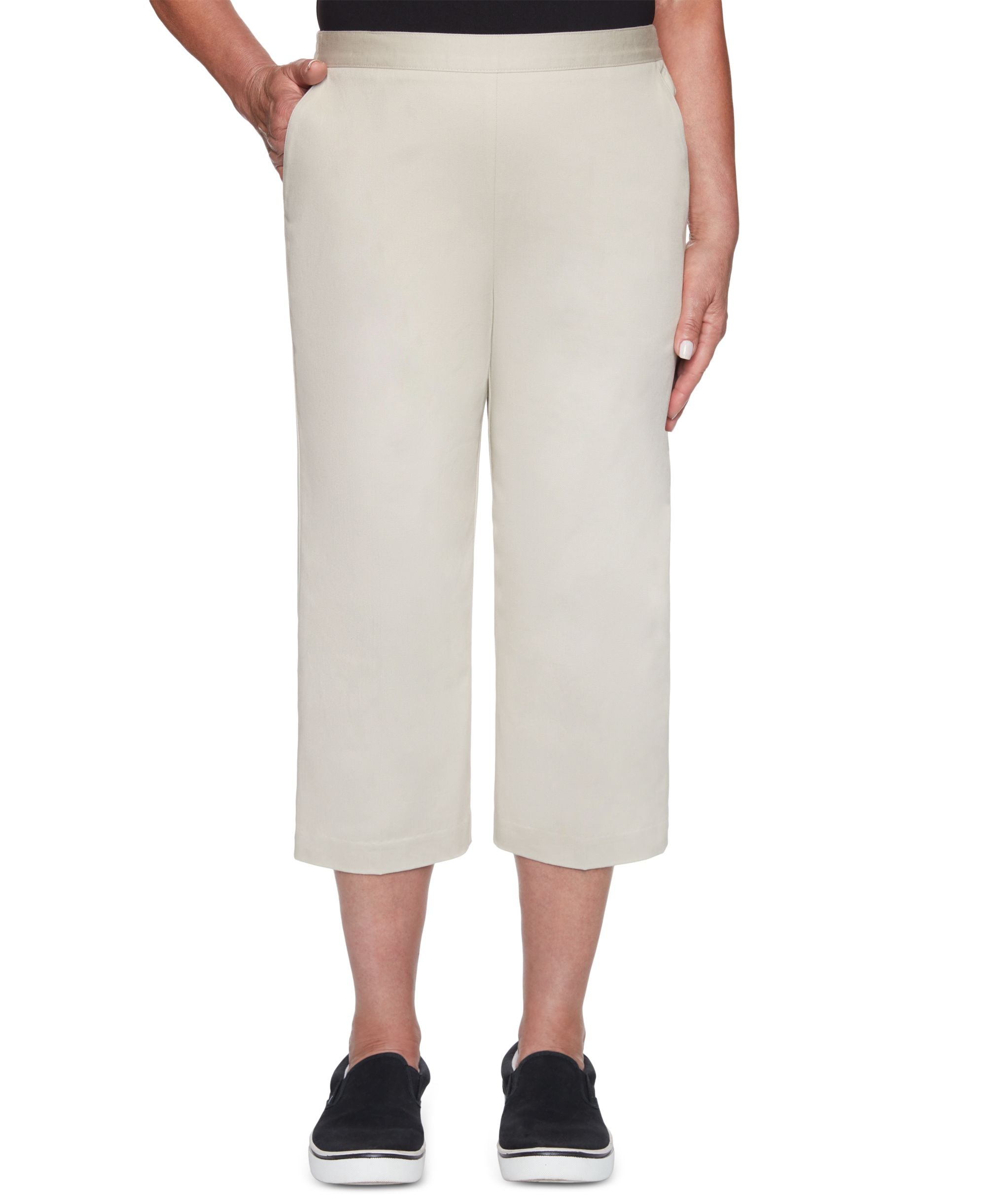 Alfred Dunner Womens Missy Classics Twill Trouser Pocket Capri Pants