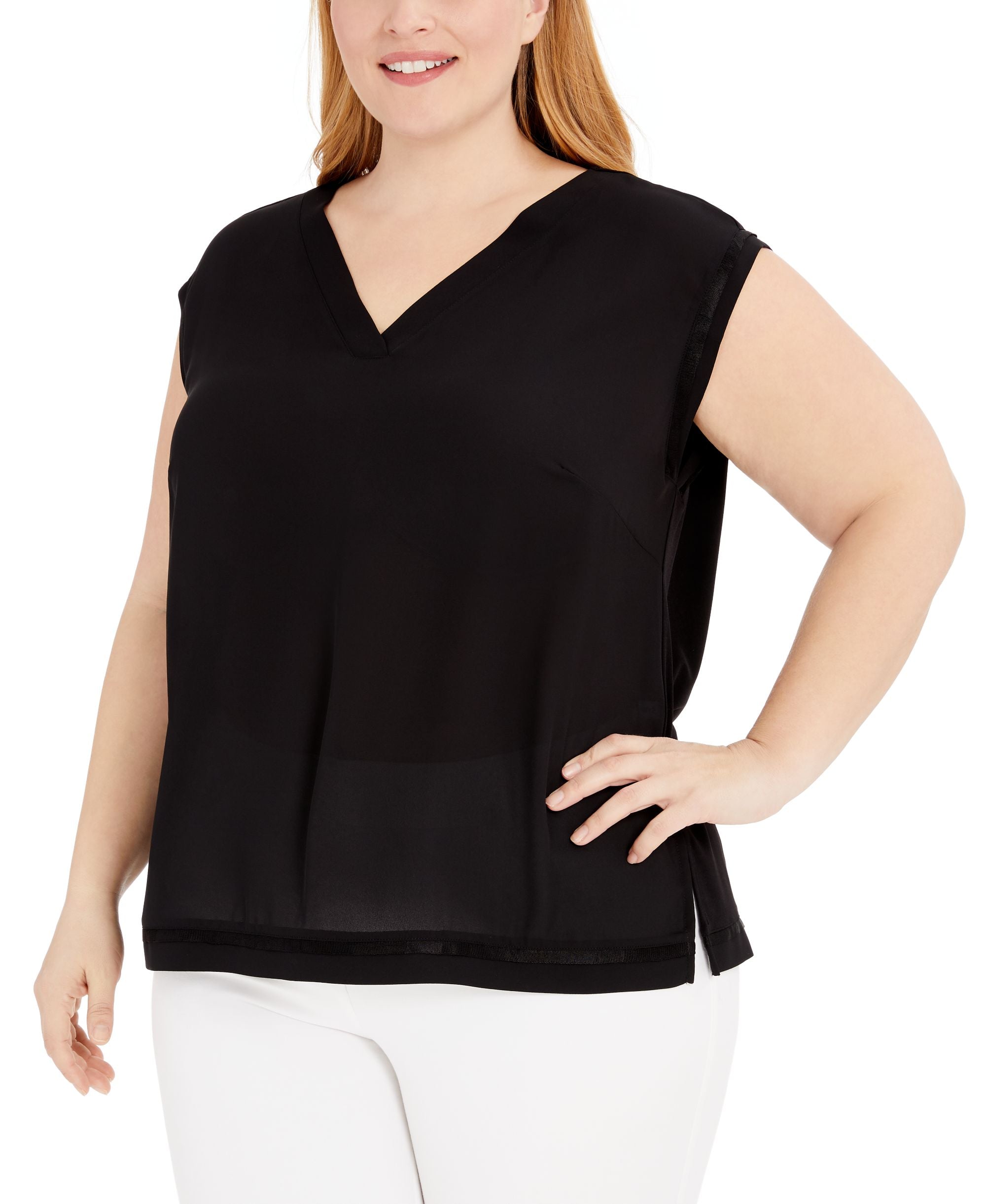 Alfani Plus Size V-Neck Shell Top