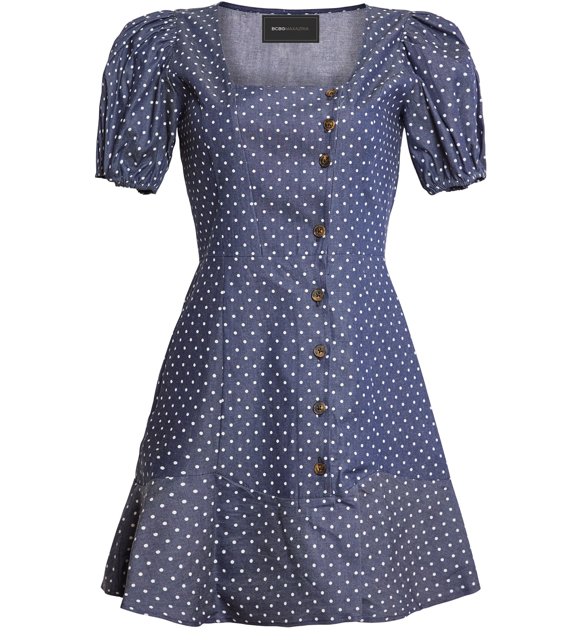 Bcbgmaxazria Puff-Sleeve Fit & Flare Mini Dress