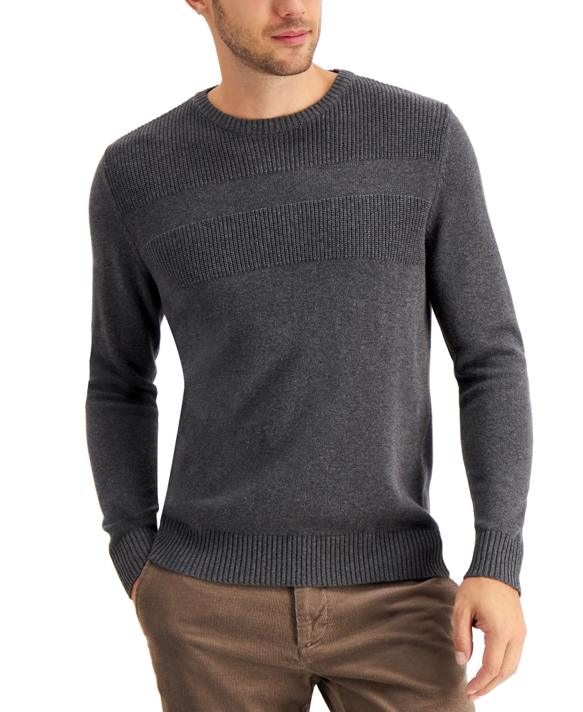 Men's Textured Cotton Sweater