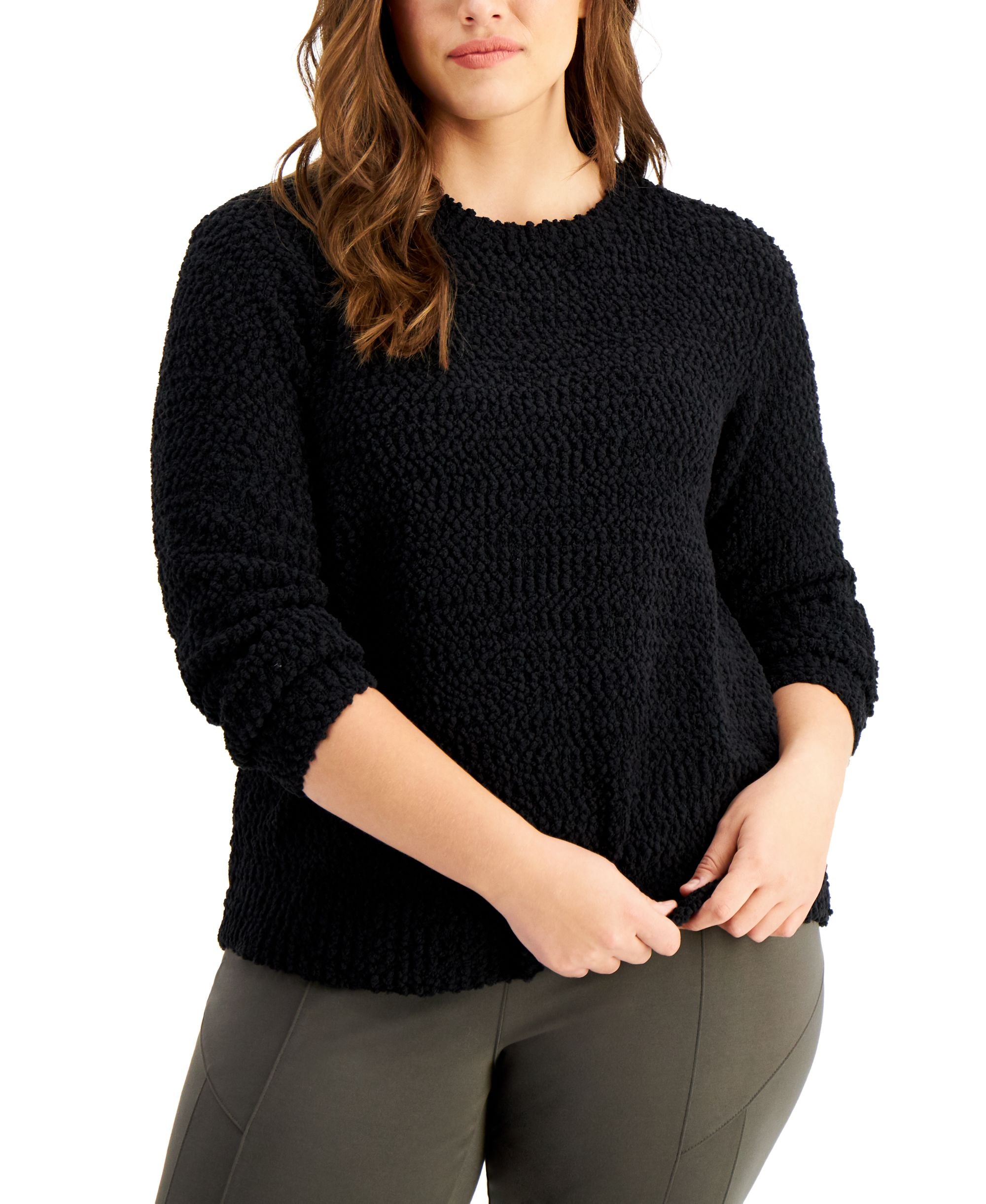 Style & Co Plus Size Teddy Boucle Sweater