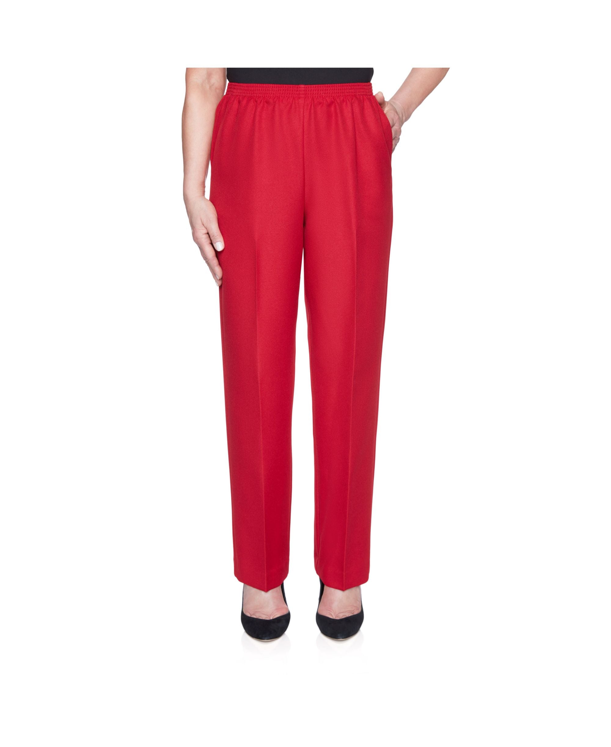 Alfred Dunner Womens Classic Textured Proportioned Medium Pant