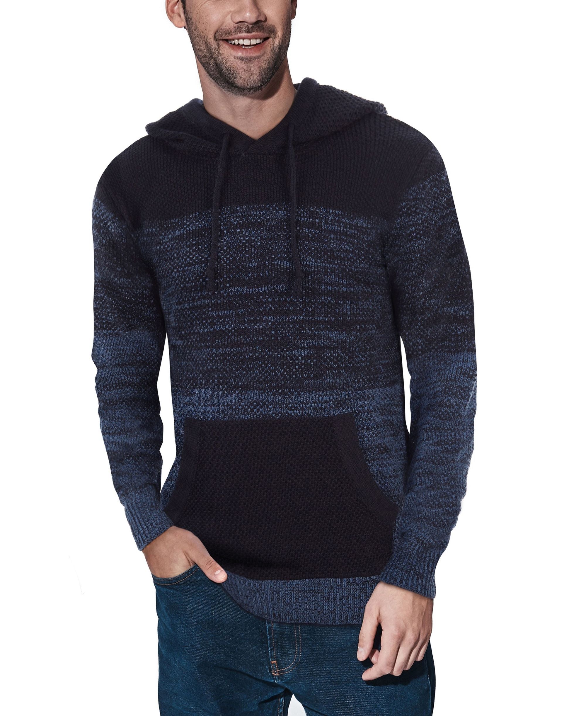 Men's Color Blocked Hooded Sweater