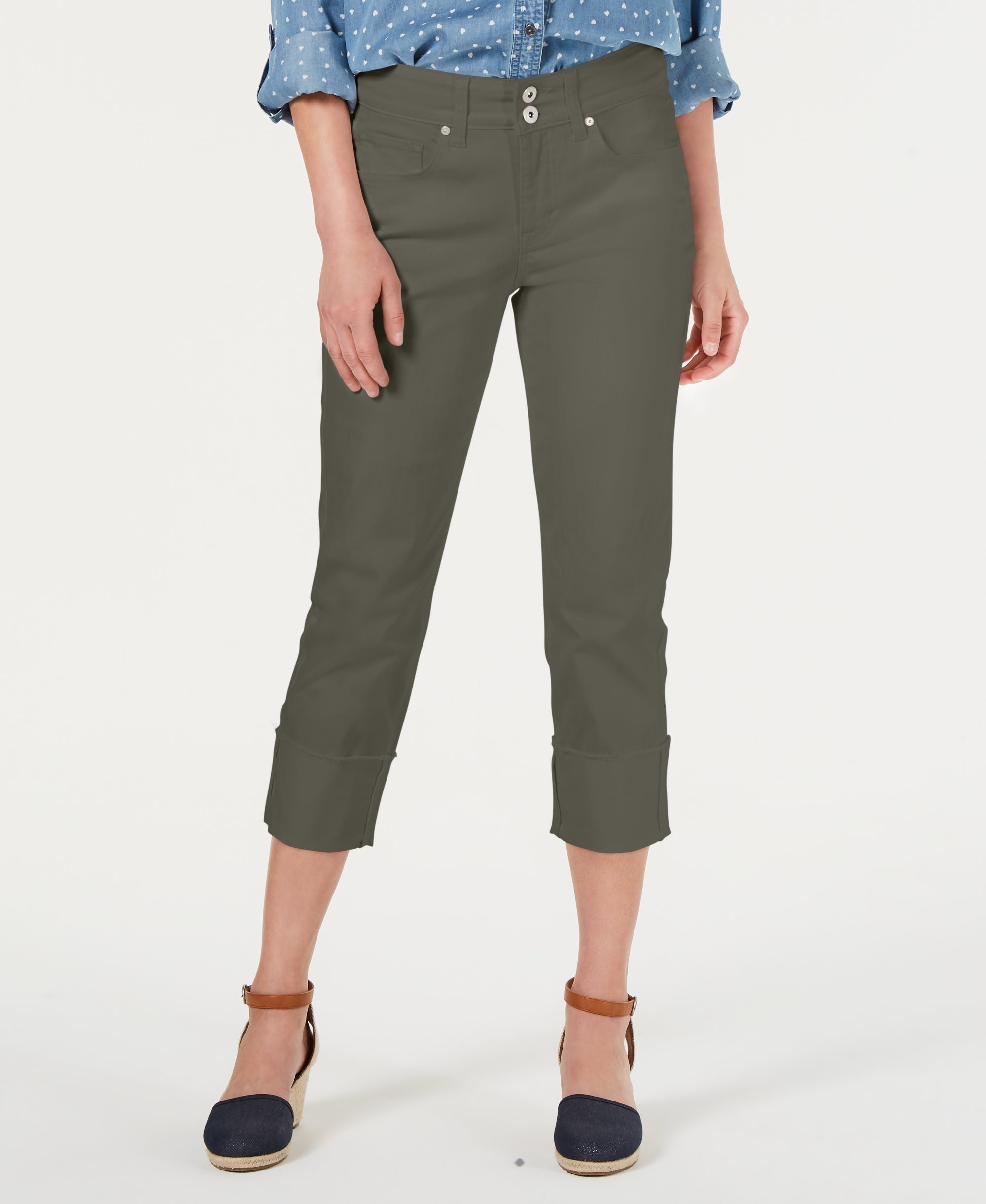 Women's High Cuffed Capri Jeans