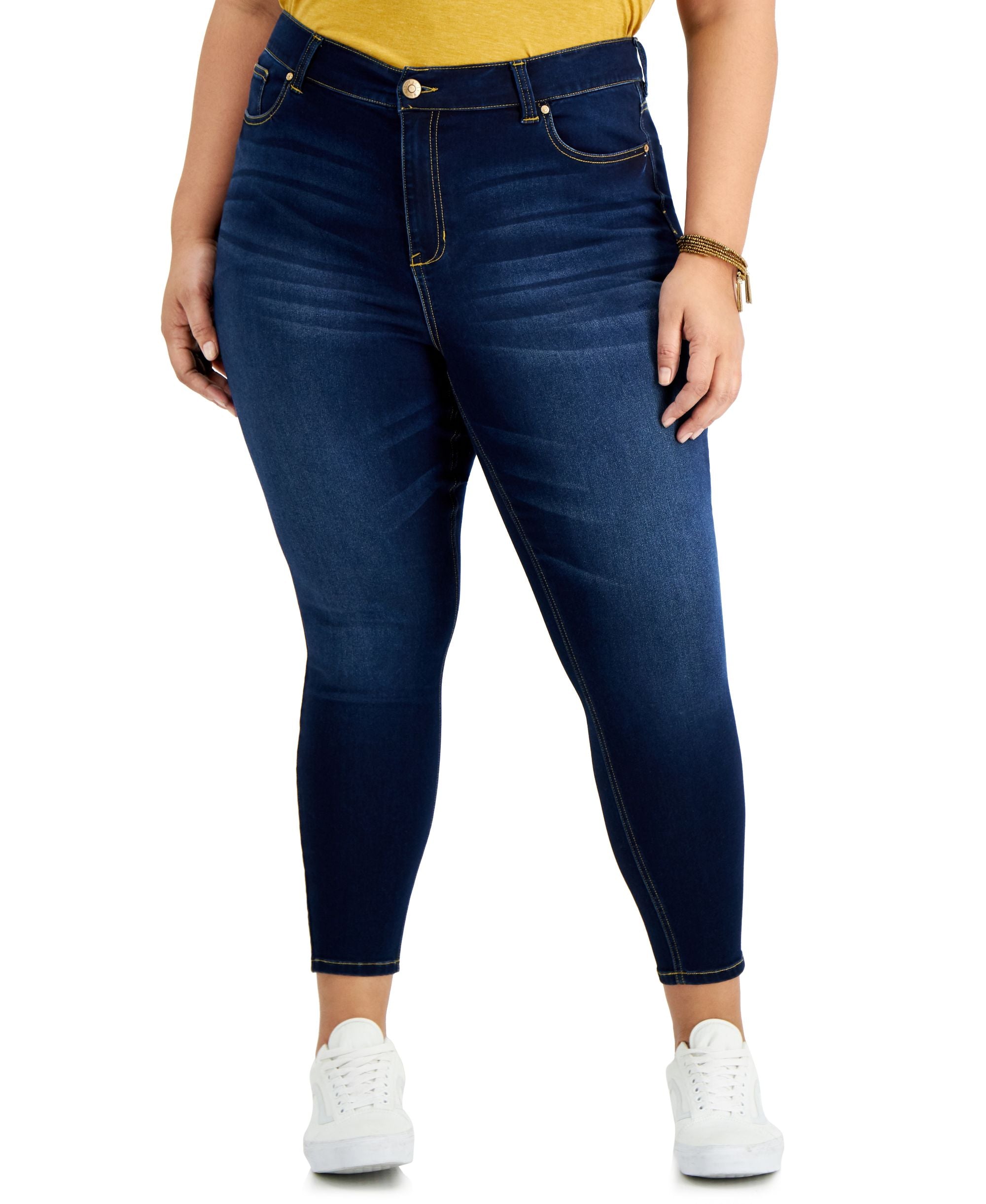 Trendy Plus Size High Rise Skinny Ankle Jeans