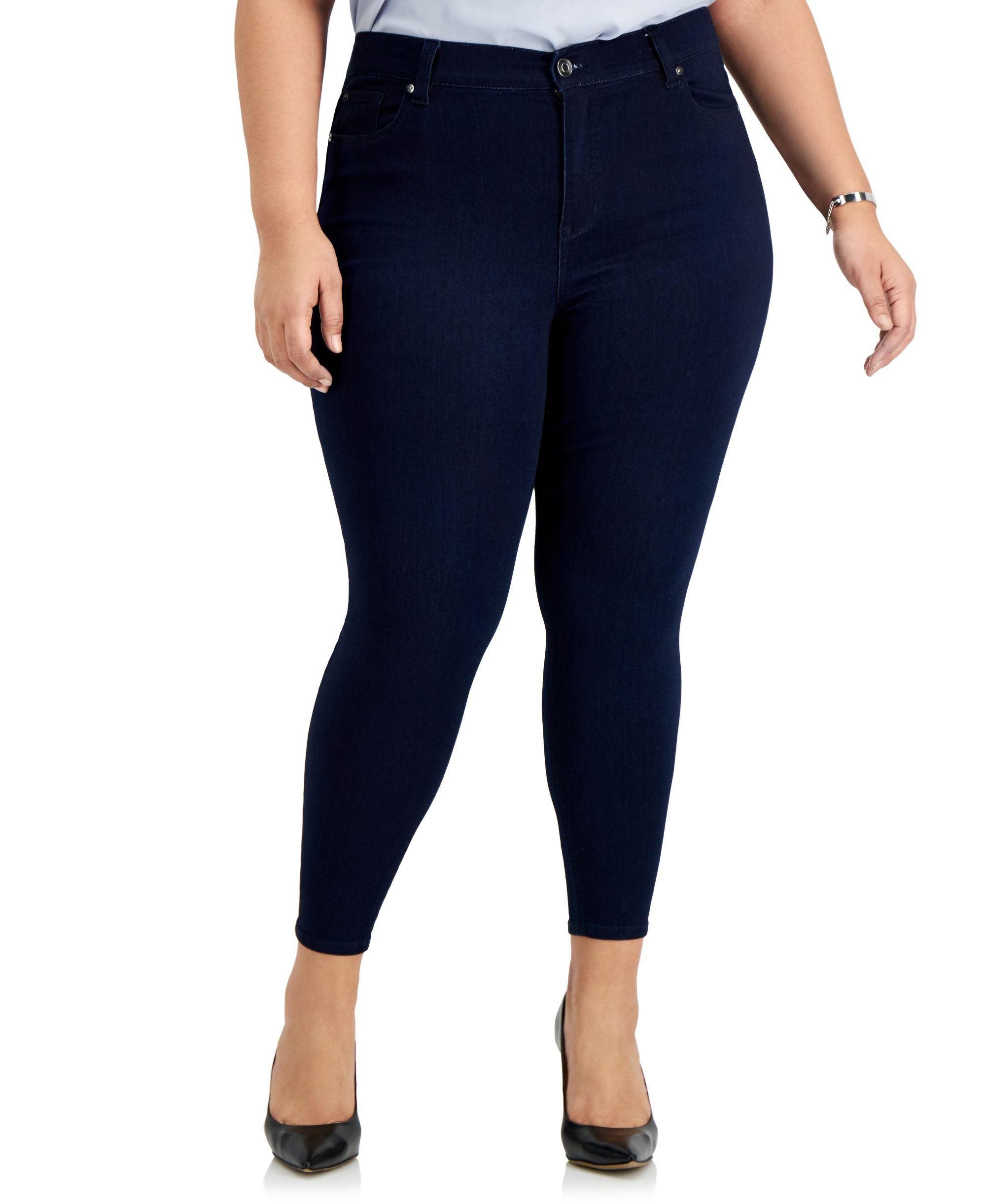 Trendy Plus Size High Rise Skinny Ankle Jeans