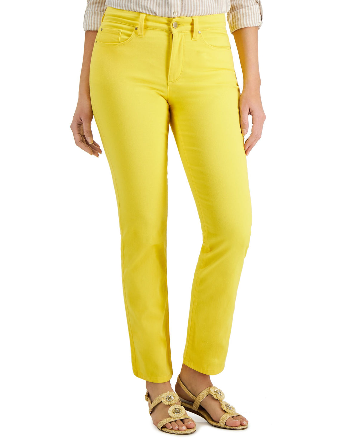 Charter Club Womens Lexington Tummy Control Straight Leg Jeans