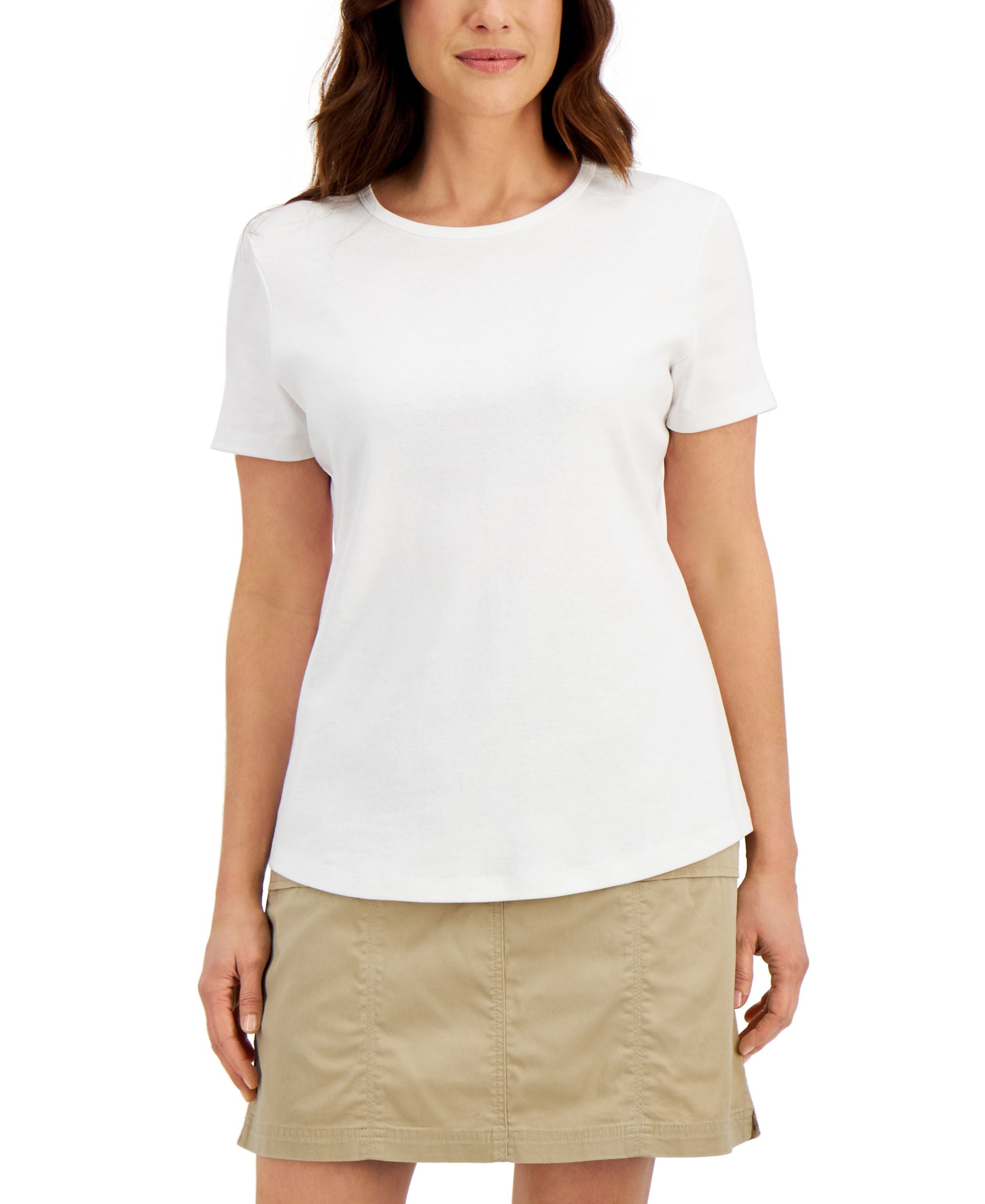 Karen Scott Petite Solid Crewneck Top