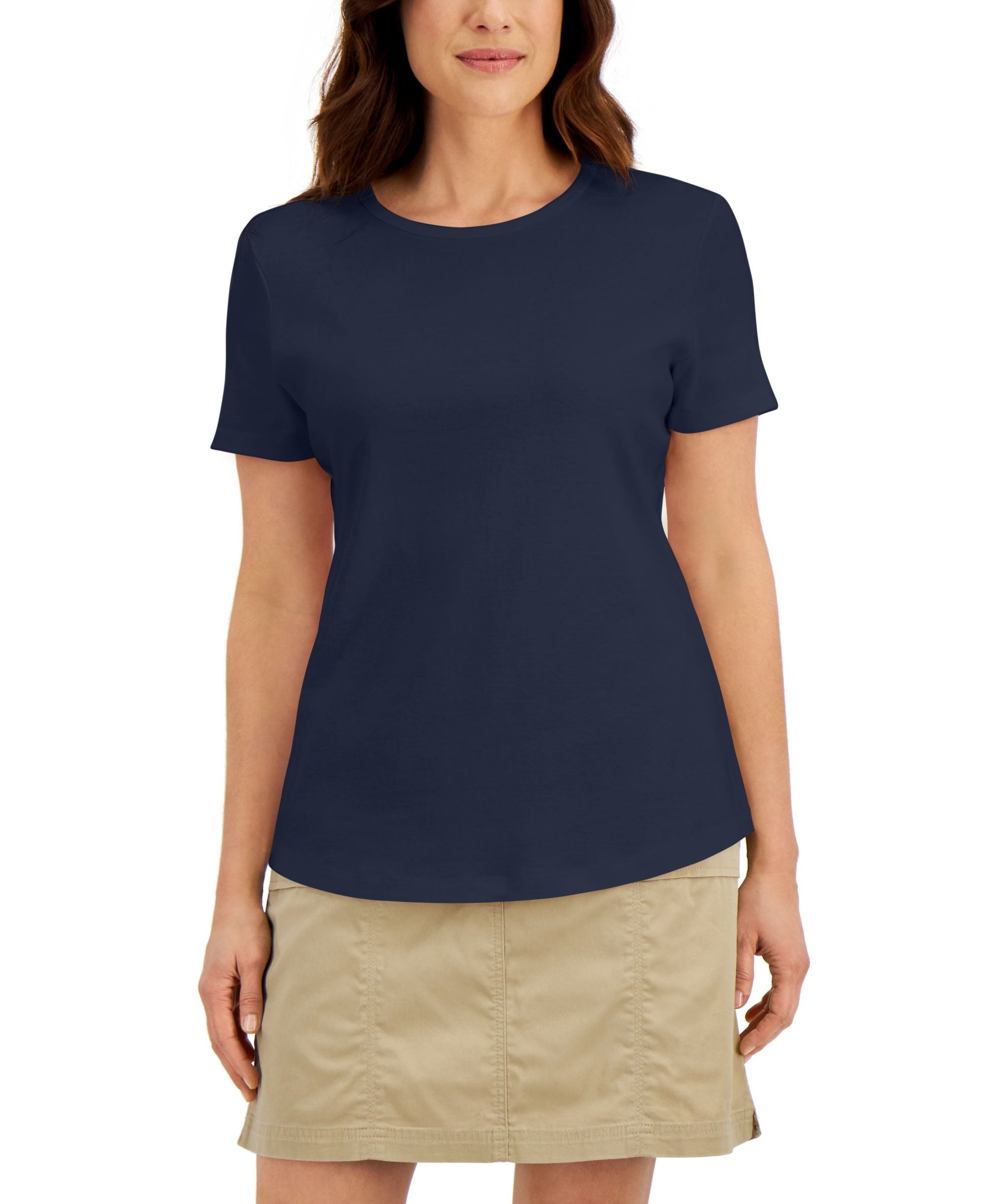 Karen Scott Petite Solid Crewneck Top