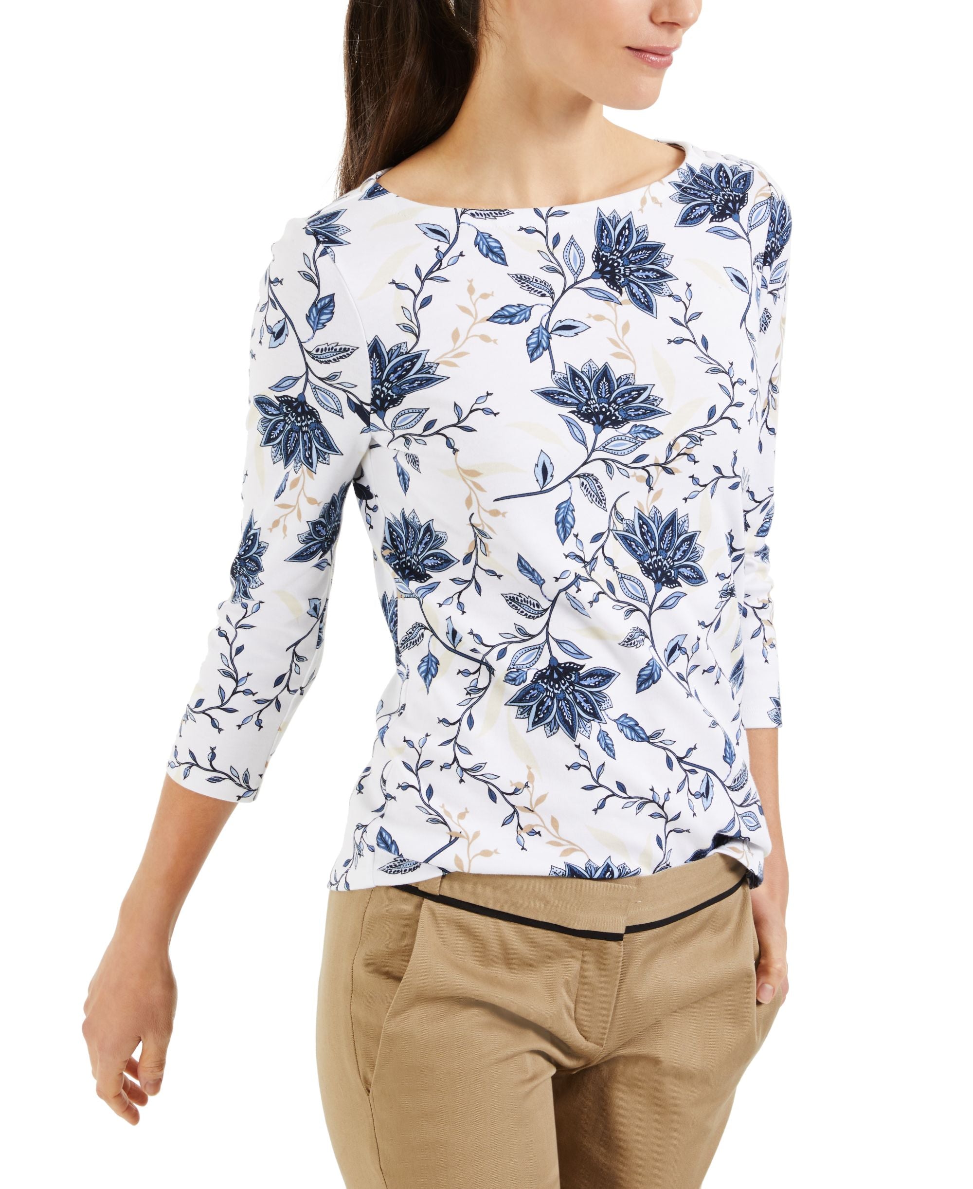 Charter Club Floral-Print Top