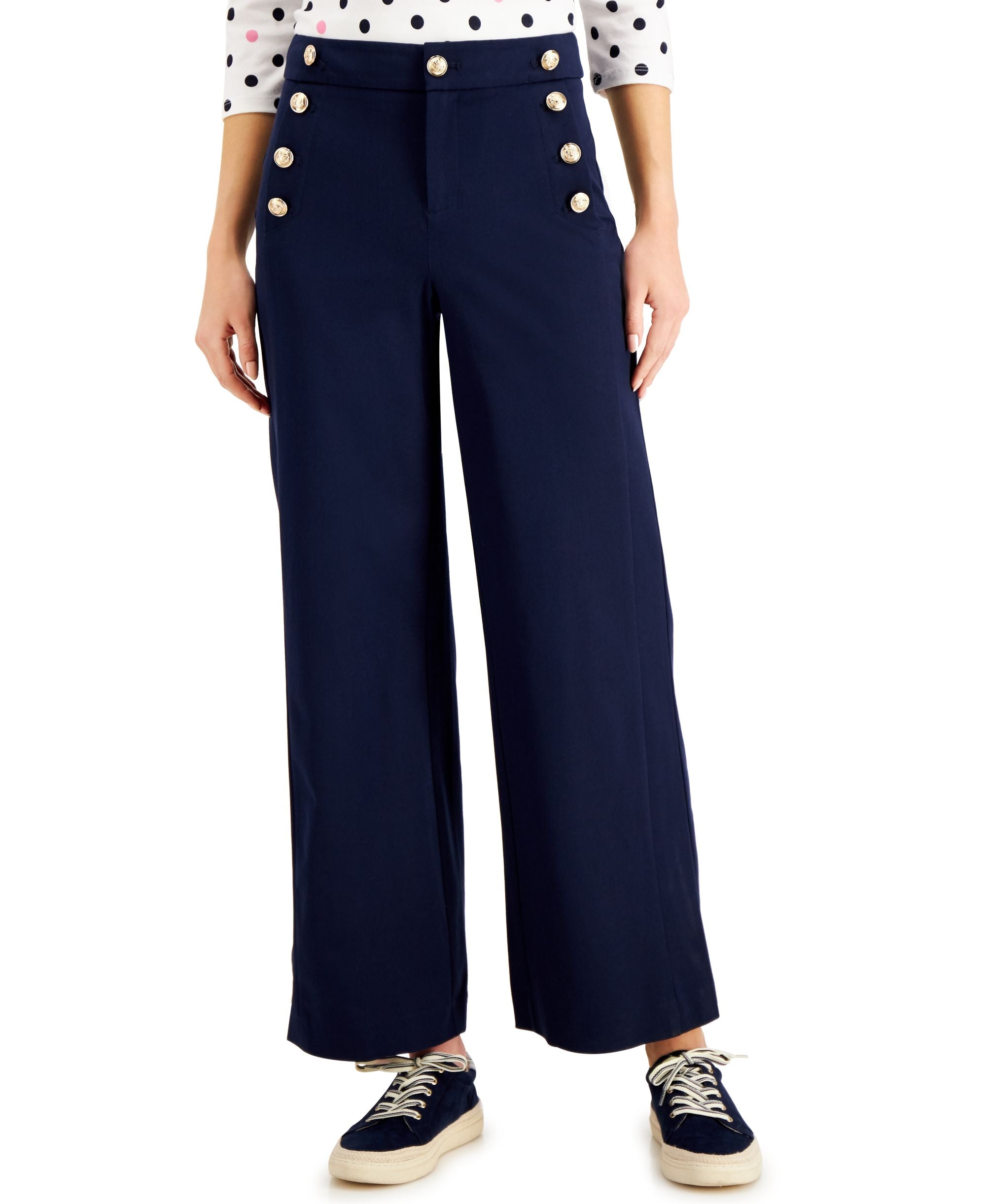 Charter Club Petite Wide Leg Sailor Pants