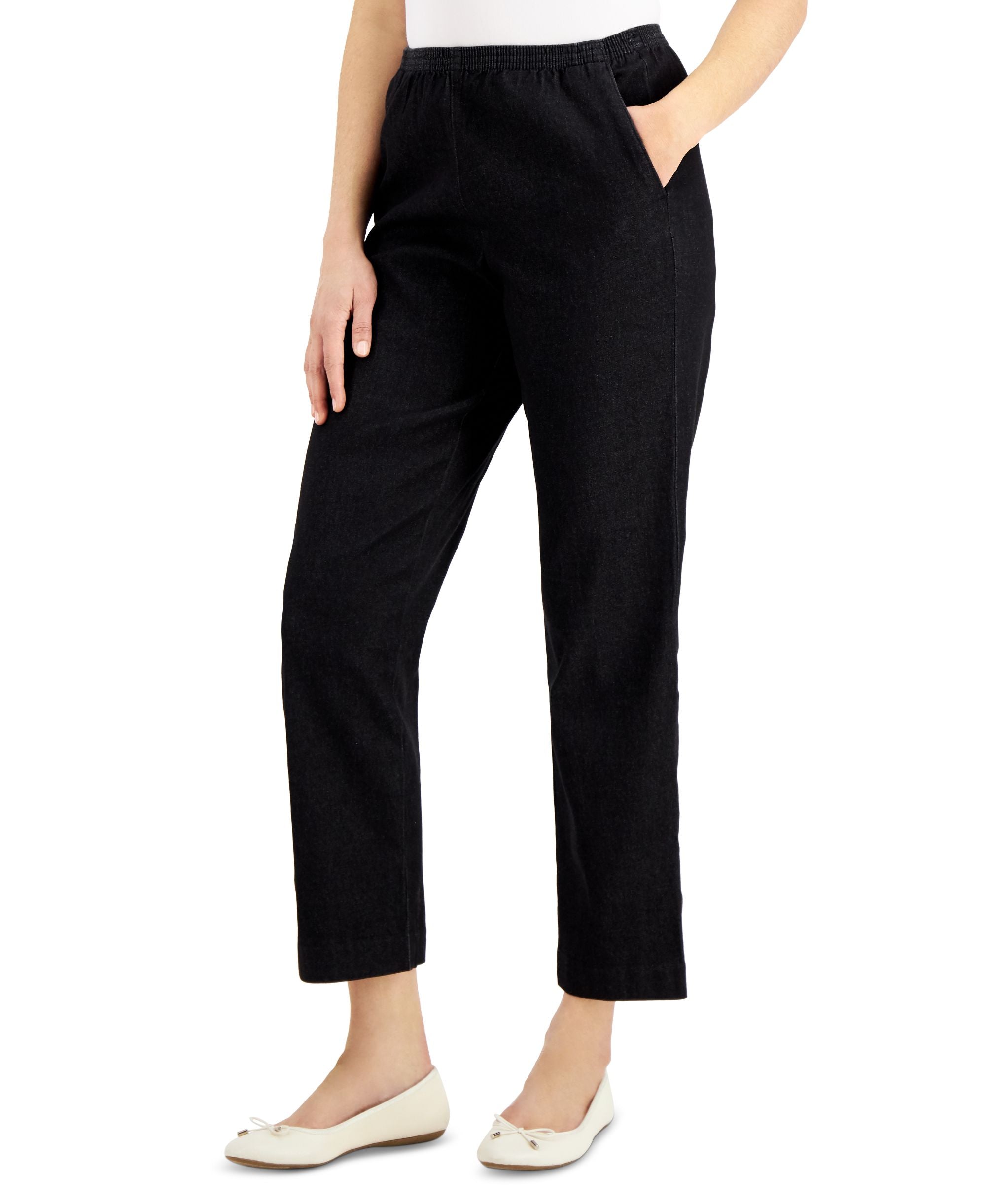 Karen Scott Petite Denim Pull On Short Pants