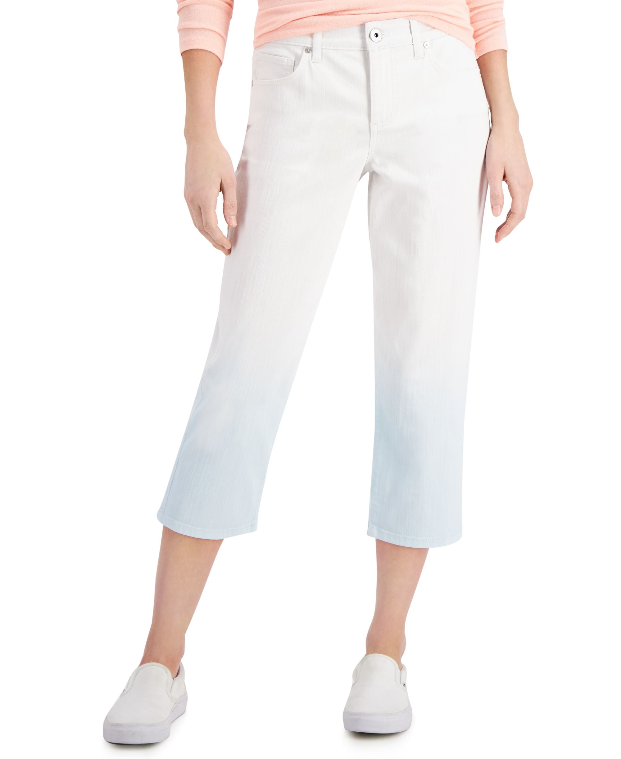 Dip-Dyed Curvy-Fit Capri Jeans