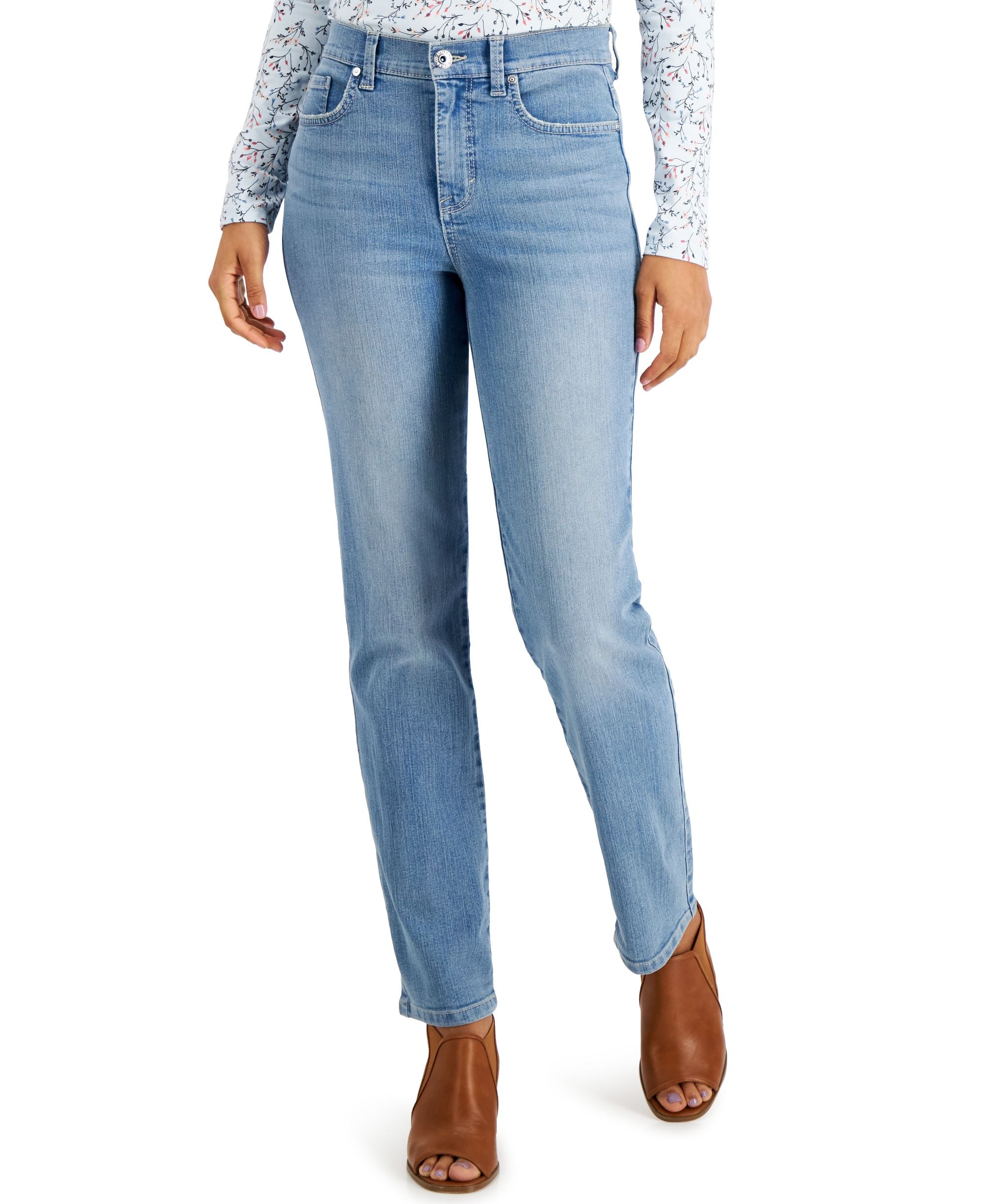 Petite High-Rise Curvy Straight Jeans