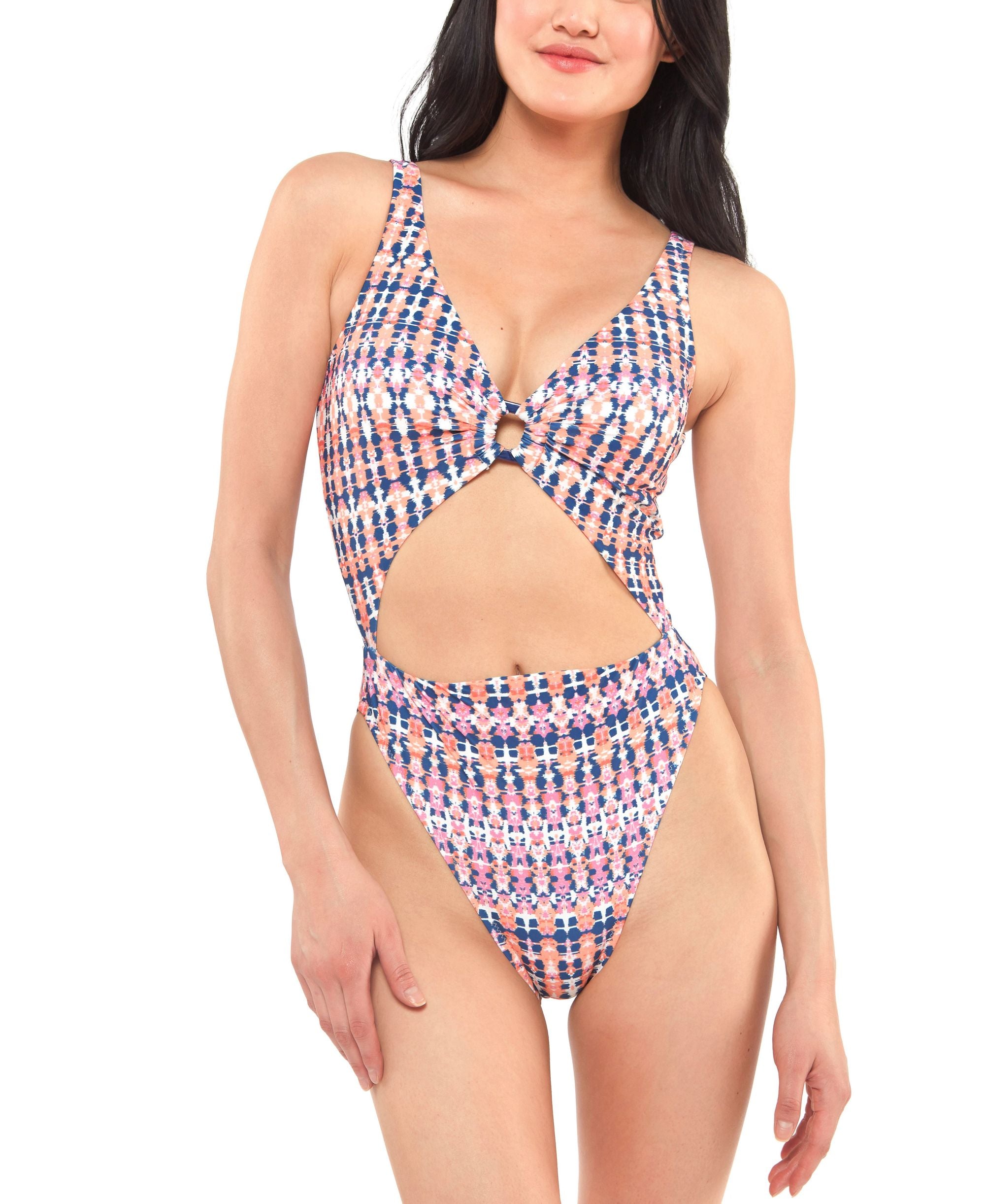 Laguna Beach Printed Cutout One-Piece Swimsuit