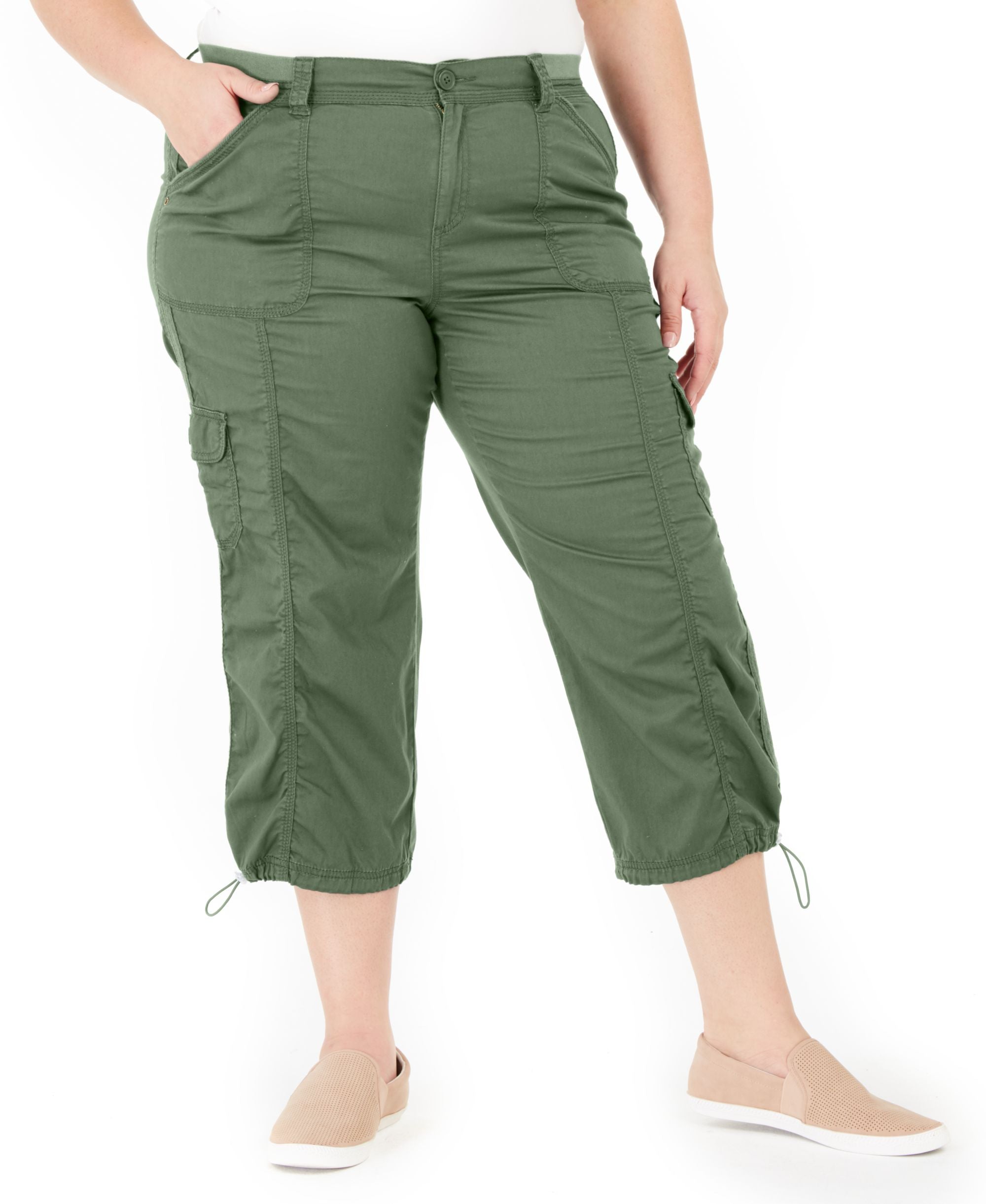 Style & Co Plus Size Cotton Bungee Cargo Capri Pants