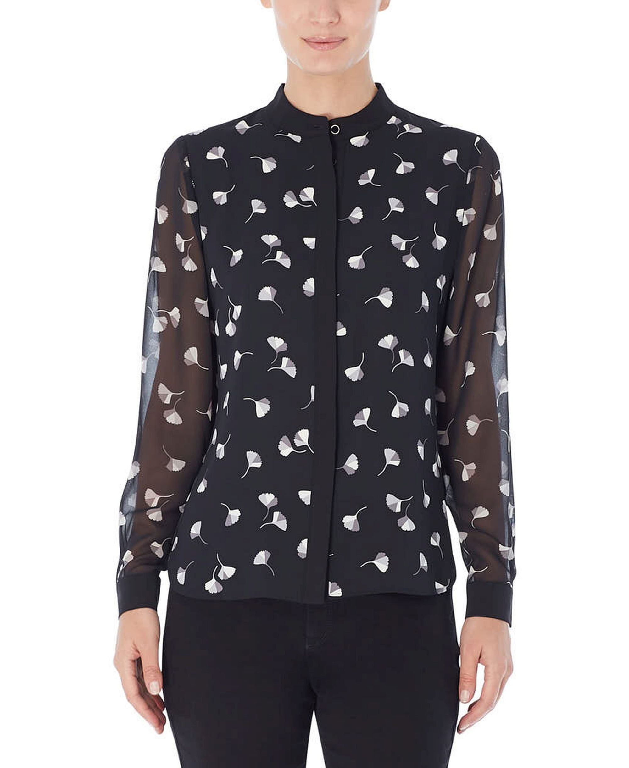 Jones New York Long Sleeve Print Blouse
