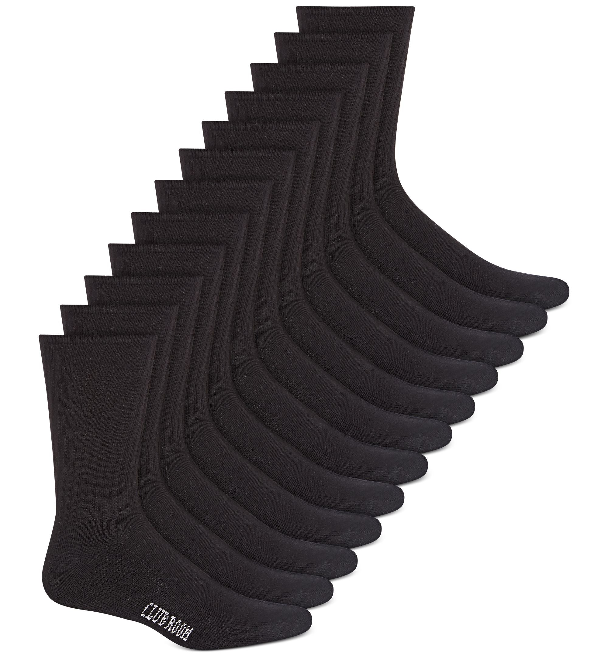 Men's Solid Crew Socks - 12-Pack