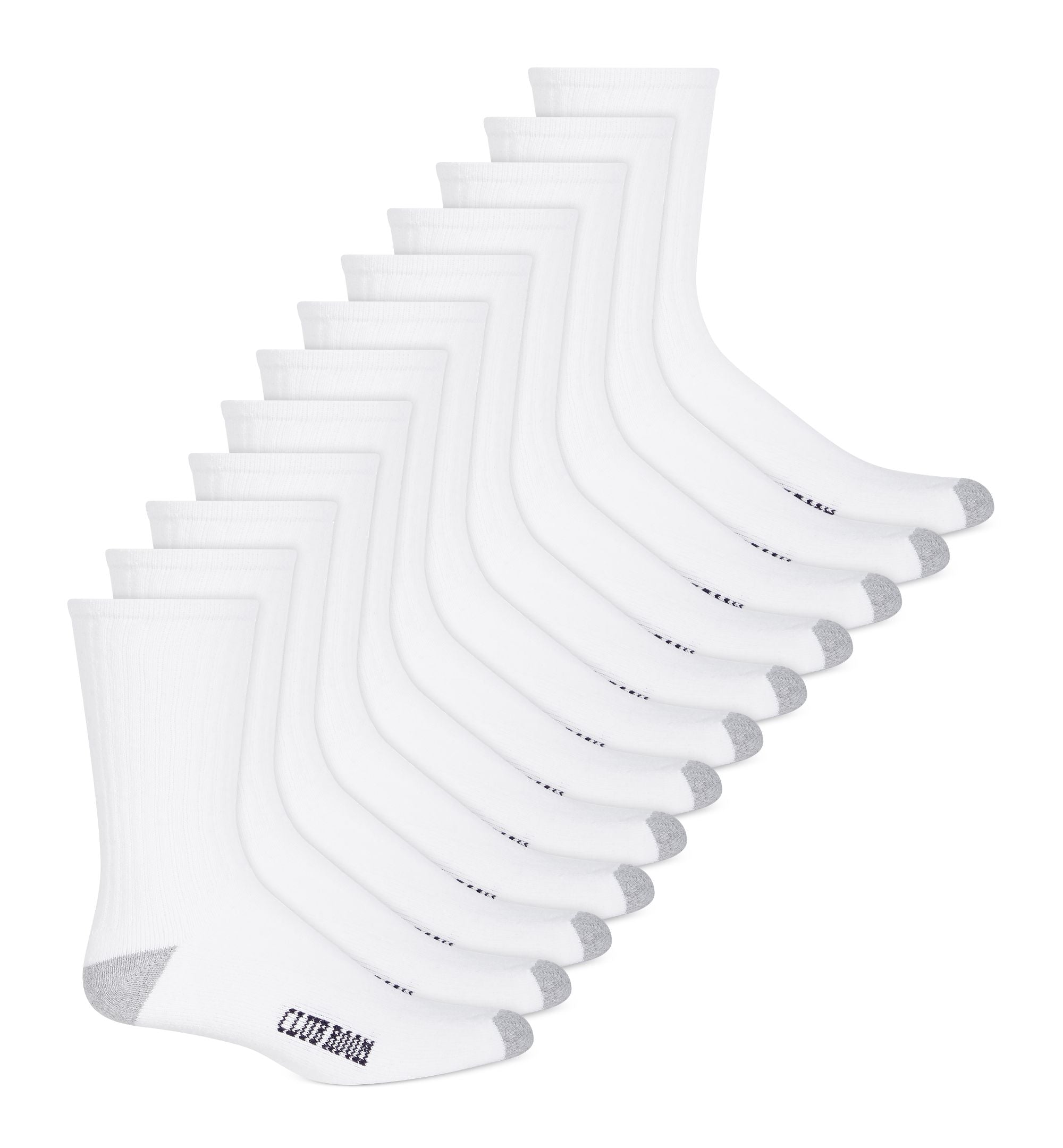 Men's Solid Crew Socks - 12-Pack