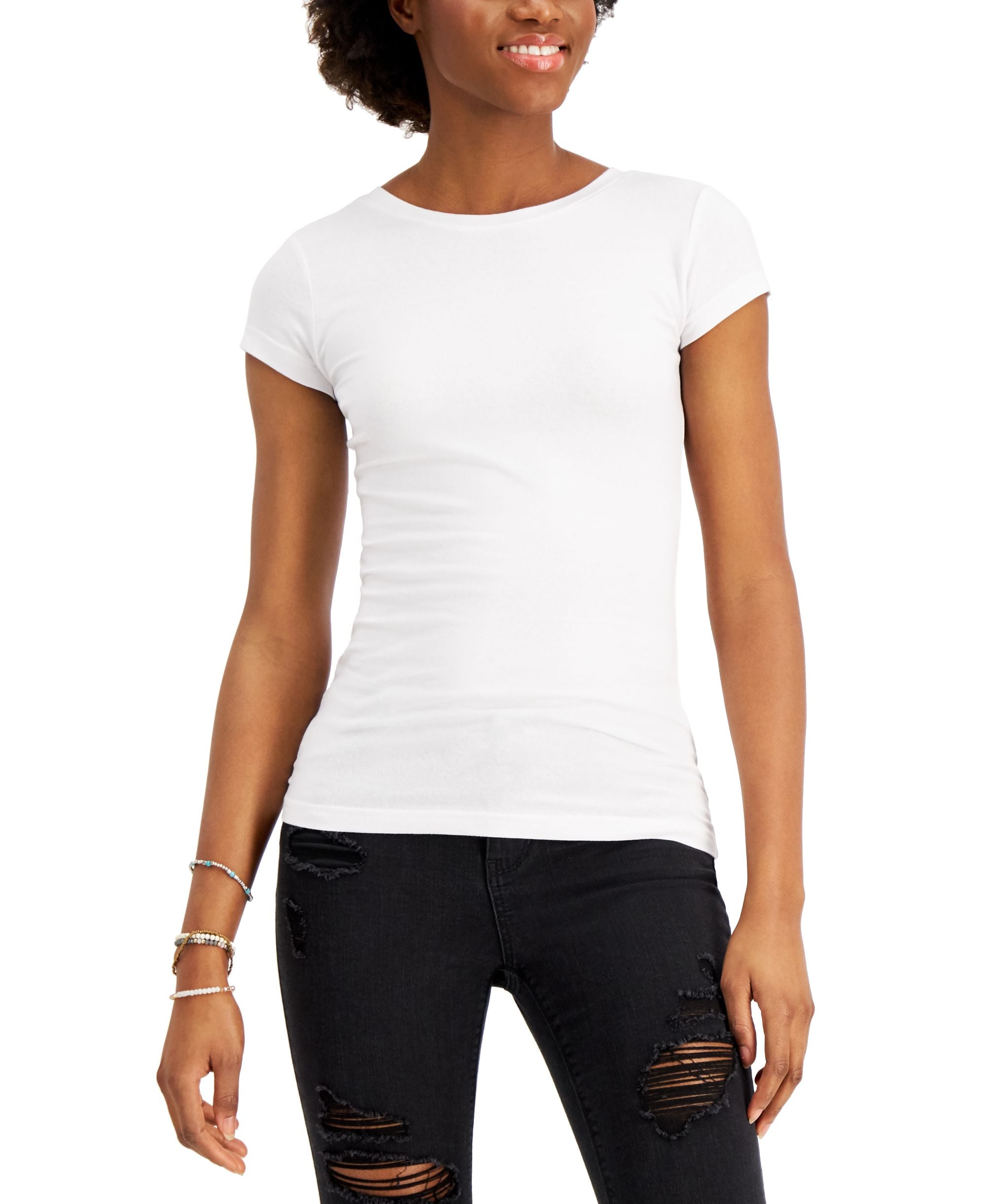 Juniors' Cap-Sleeve T-Shirt