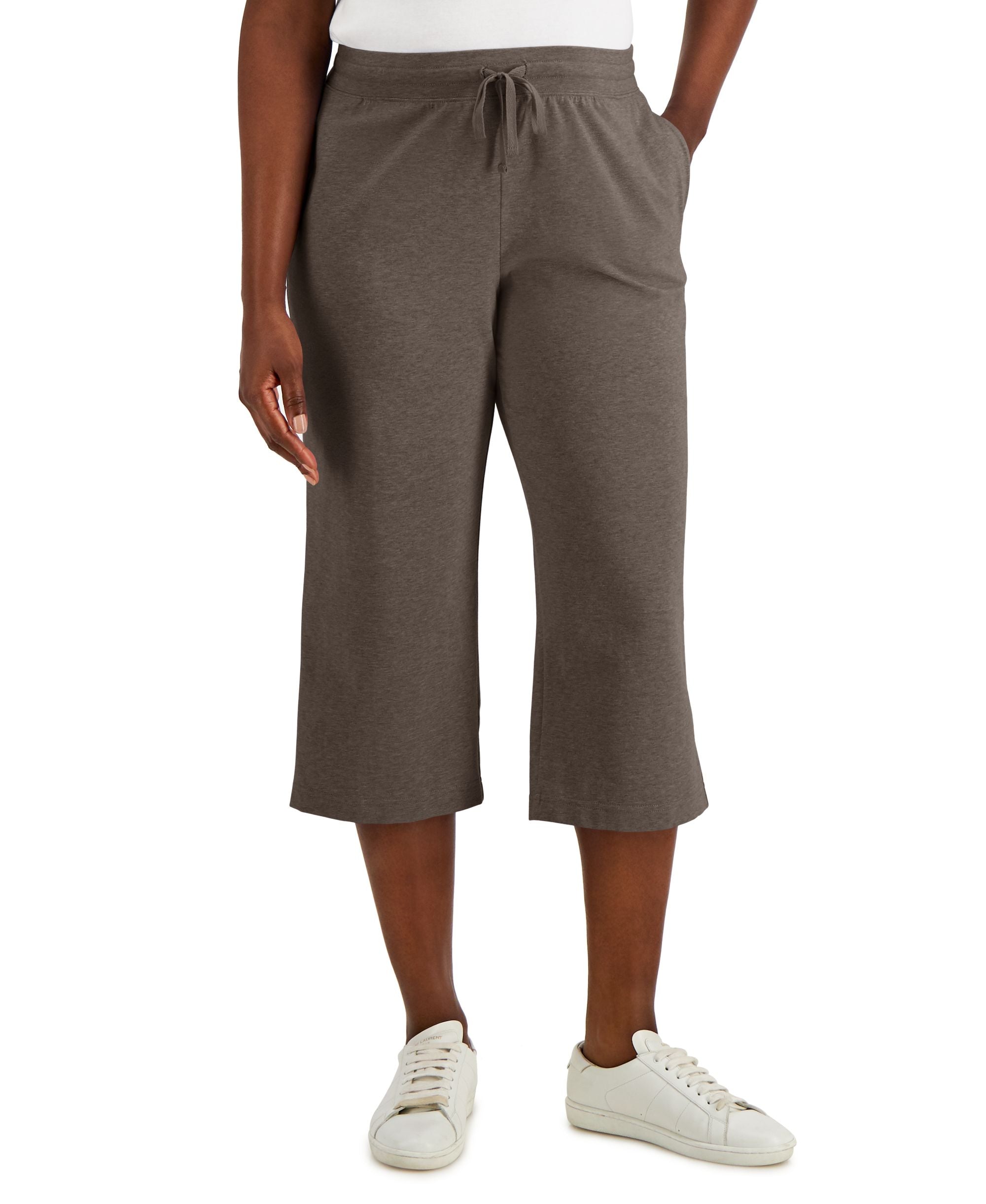 Karen Scott Petite Knit Drawstring Capri Pants