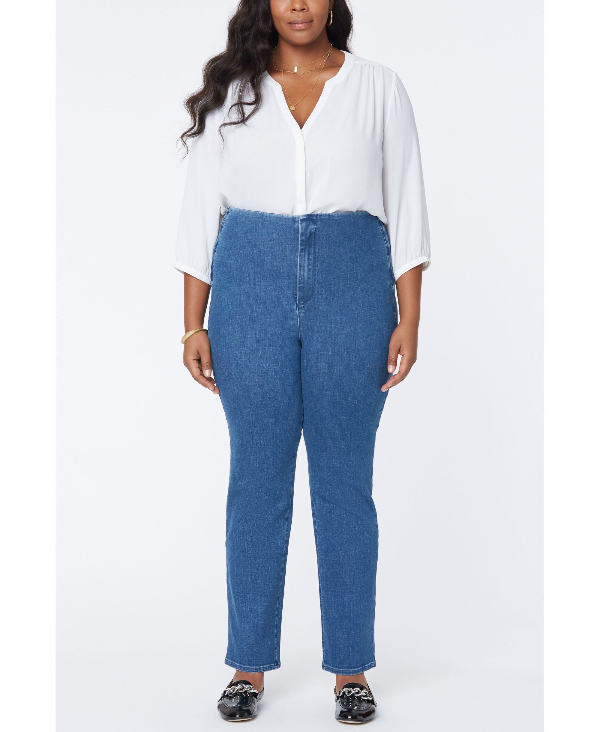 NYDJ Marilyn Flat Front Slim Straight Leg Jeans
