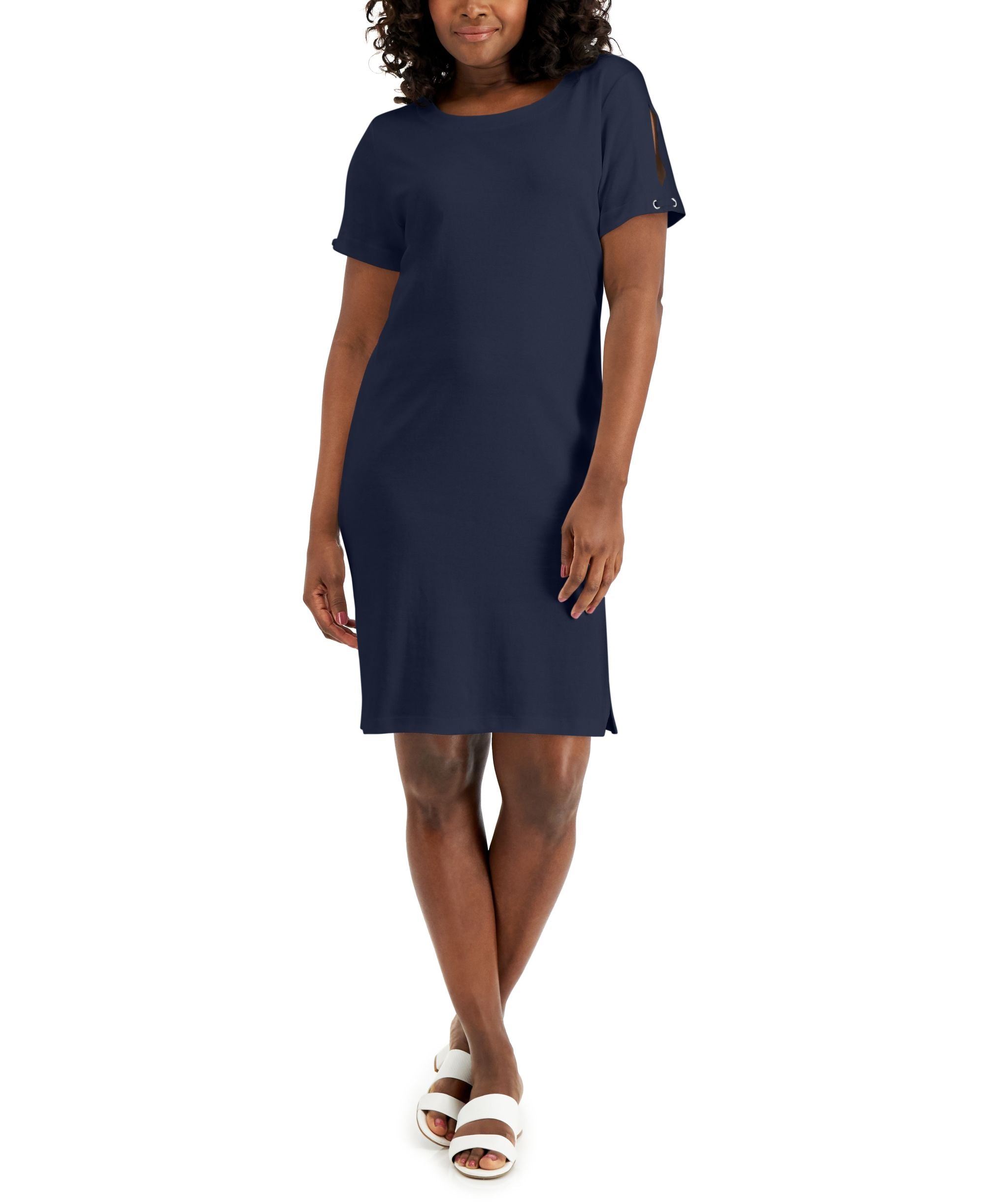 Cotton Split-Sleeve Dress