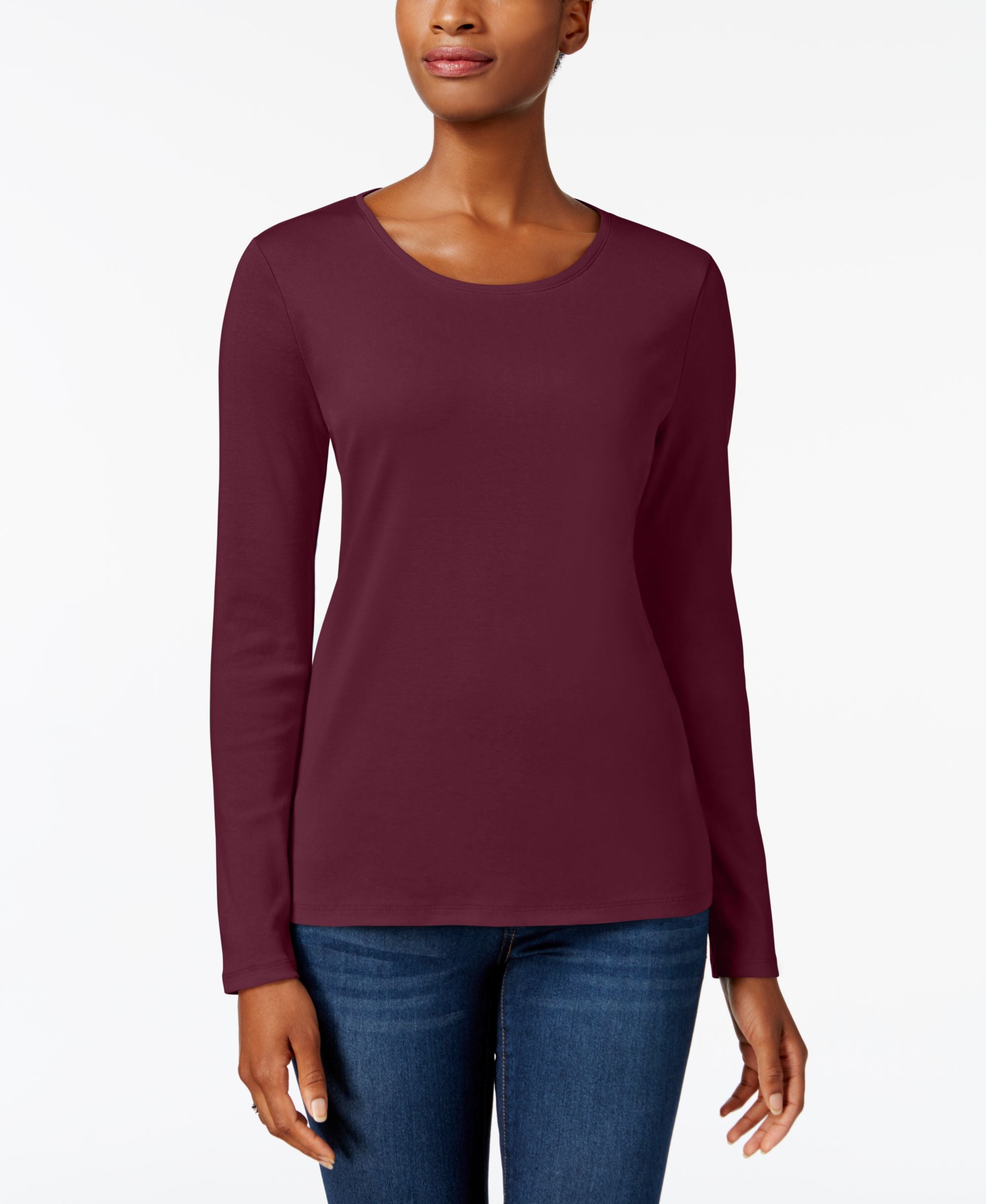 Charter Club Pima Cotton Long Sleeve Top