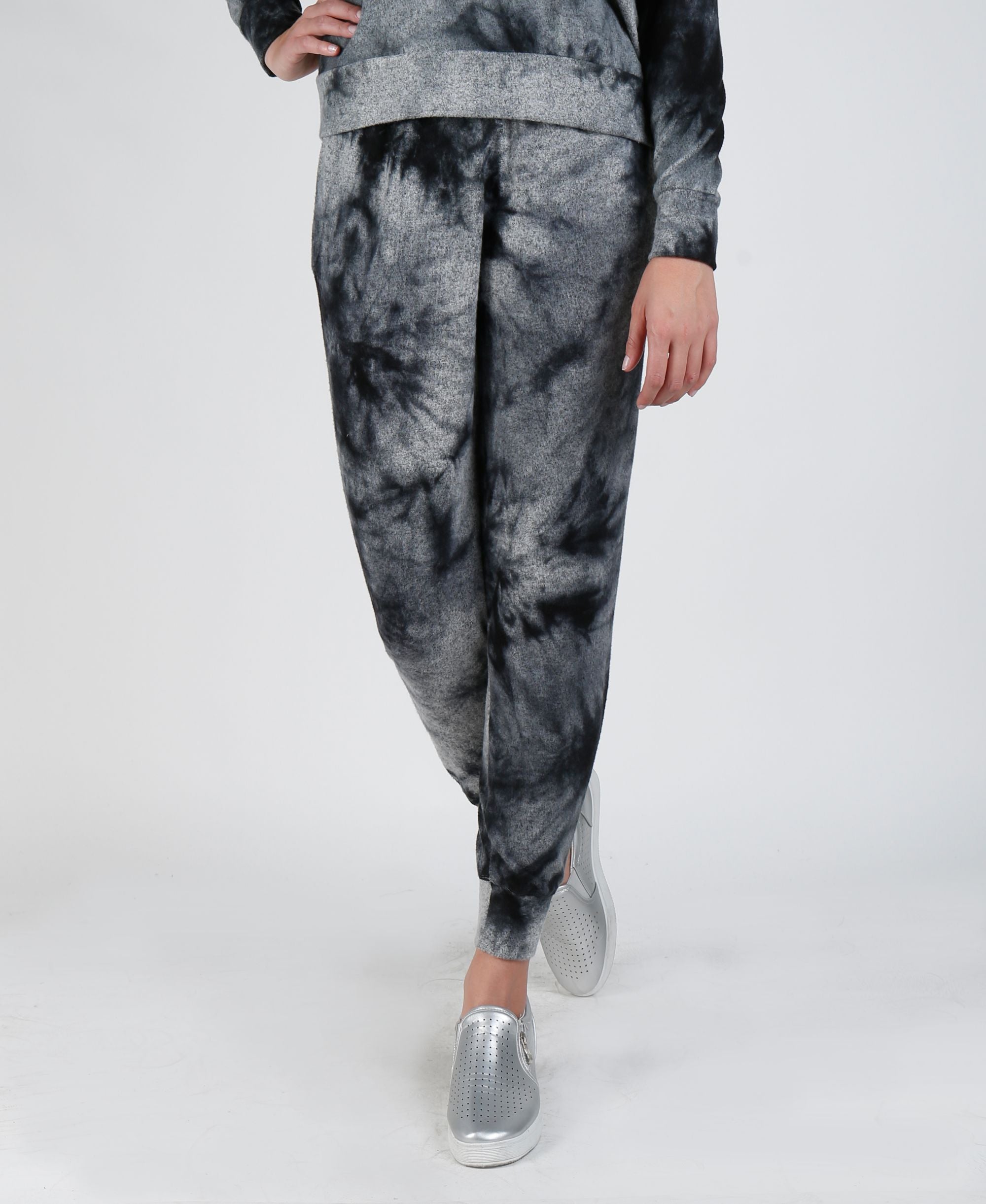 Womens Cozy Tie Dye Pocket Joggers