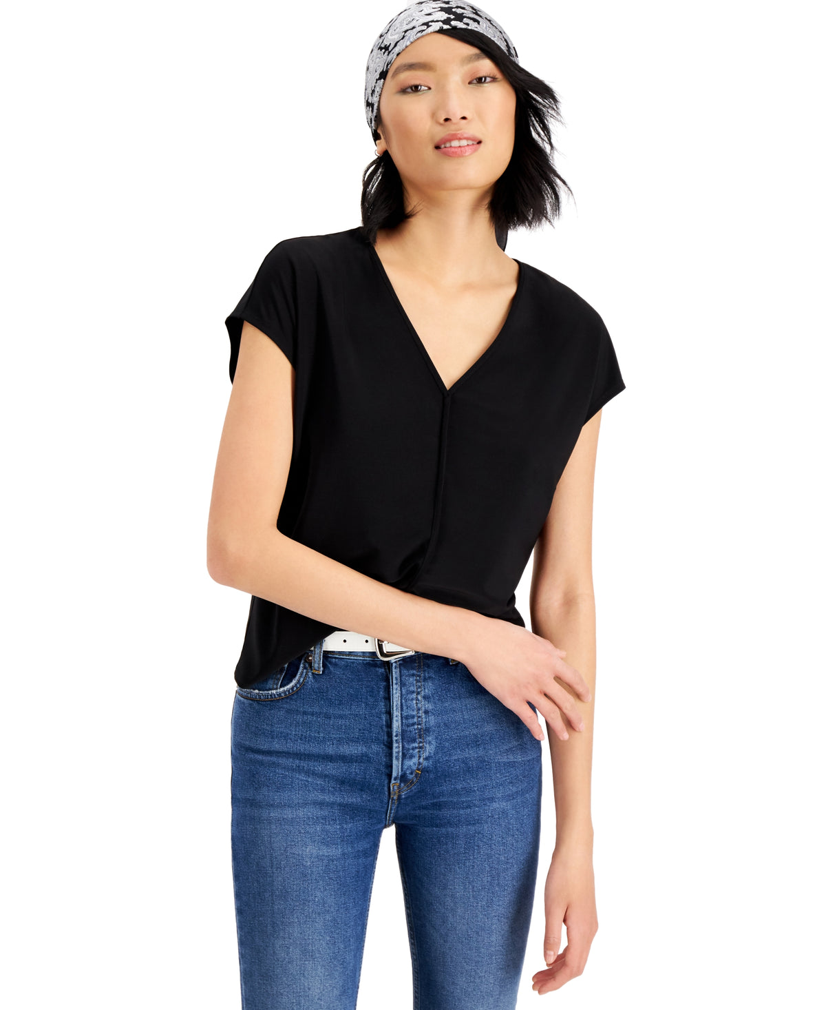 Women's Seamed V-Neck Top