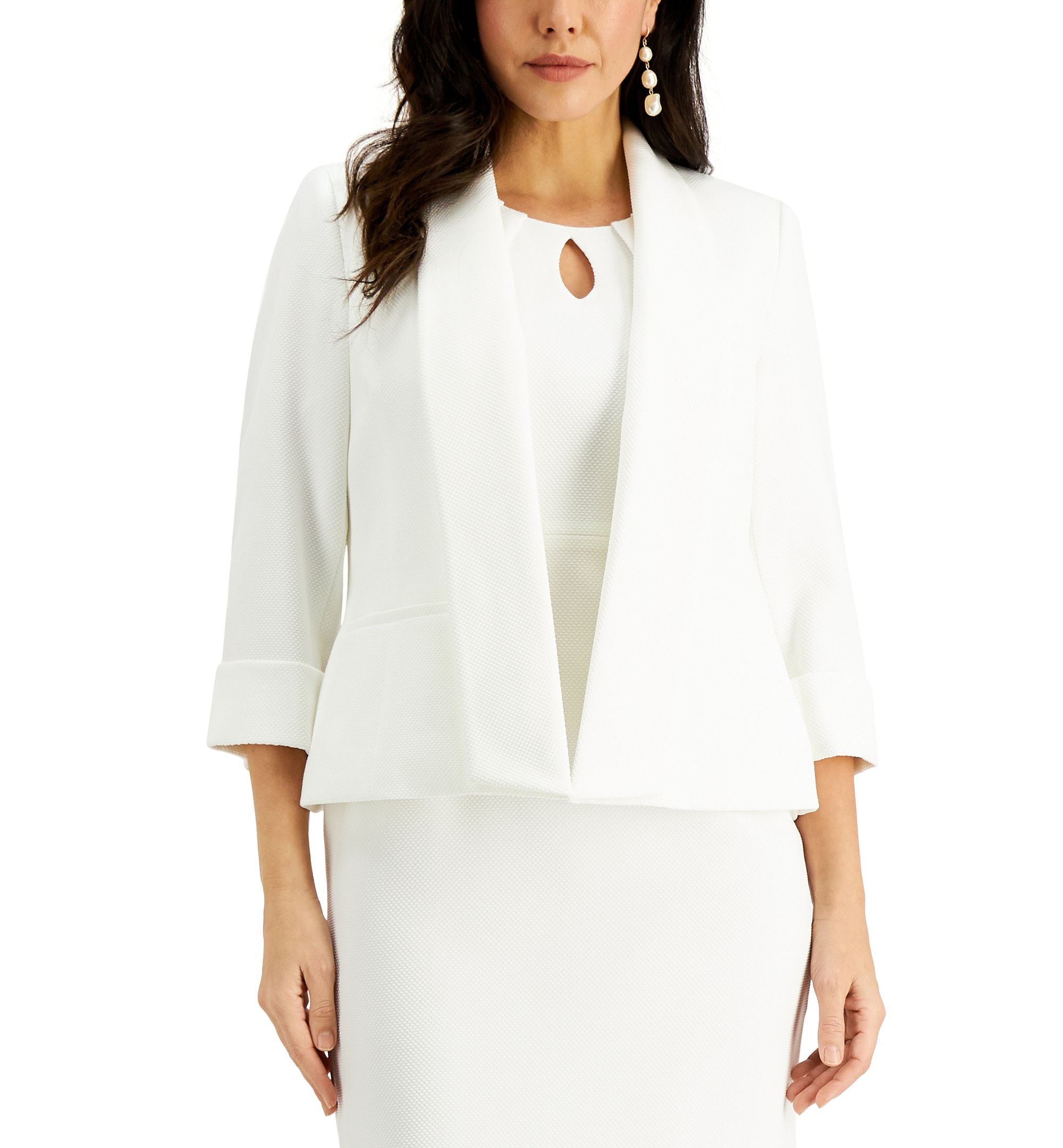 Kasper Textured Shawl Collar Jacket