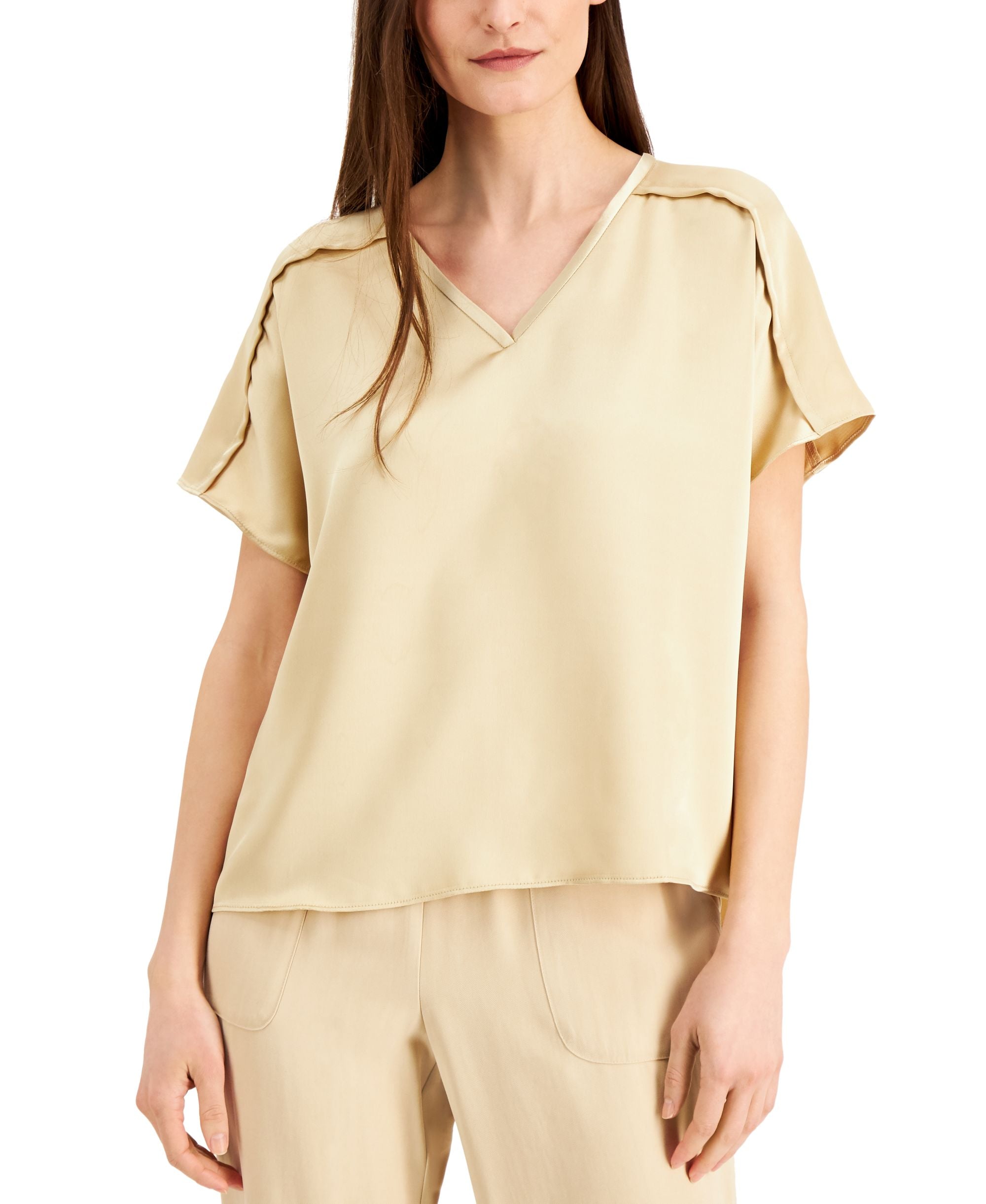Alfani Seamed-Sleeve Top