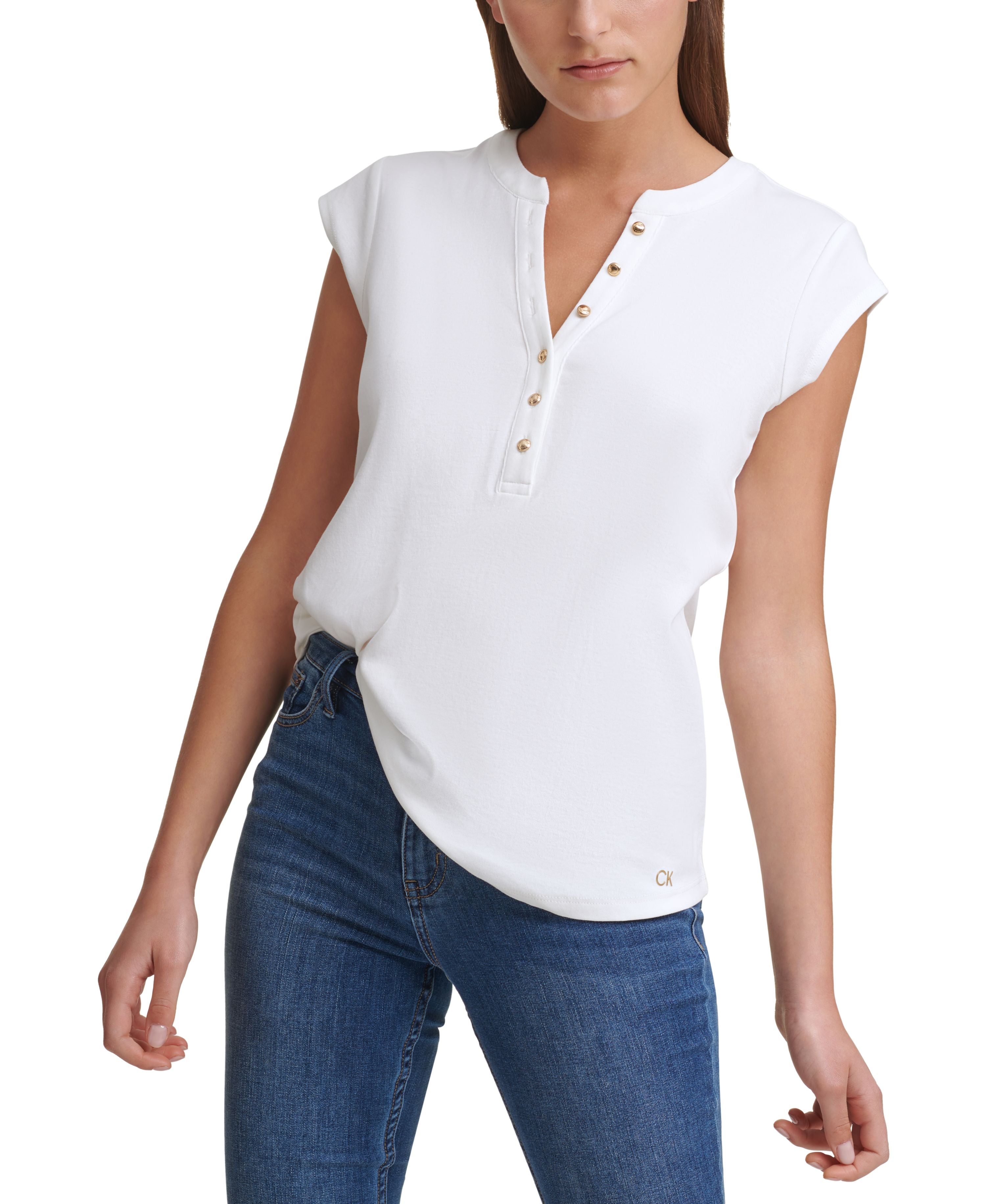 Cap Sleeve Henley