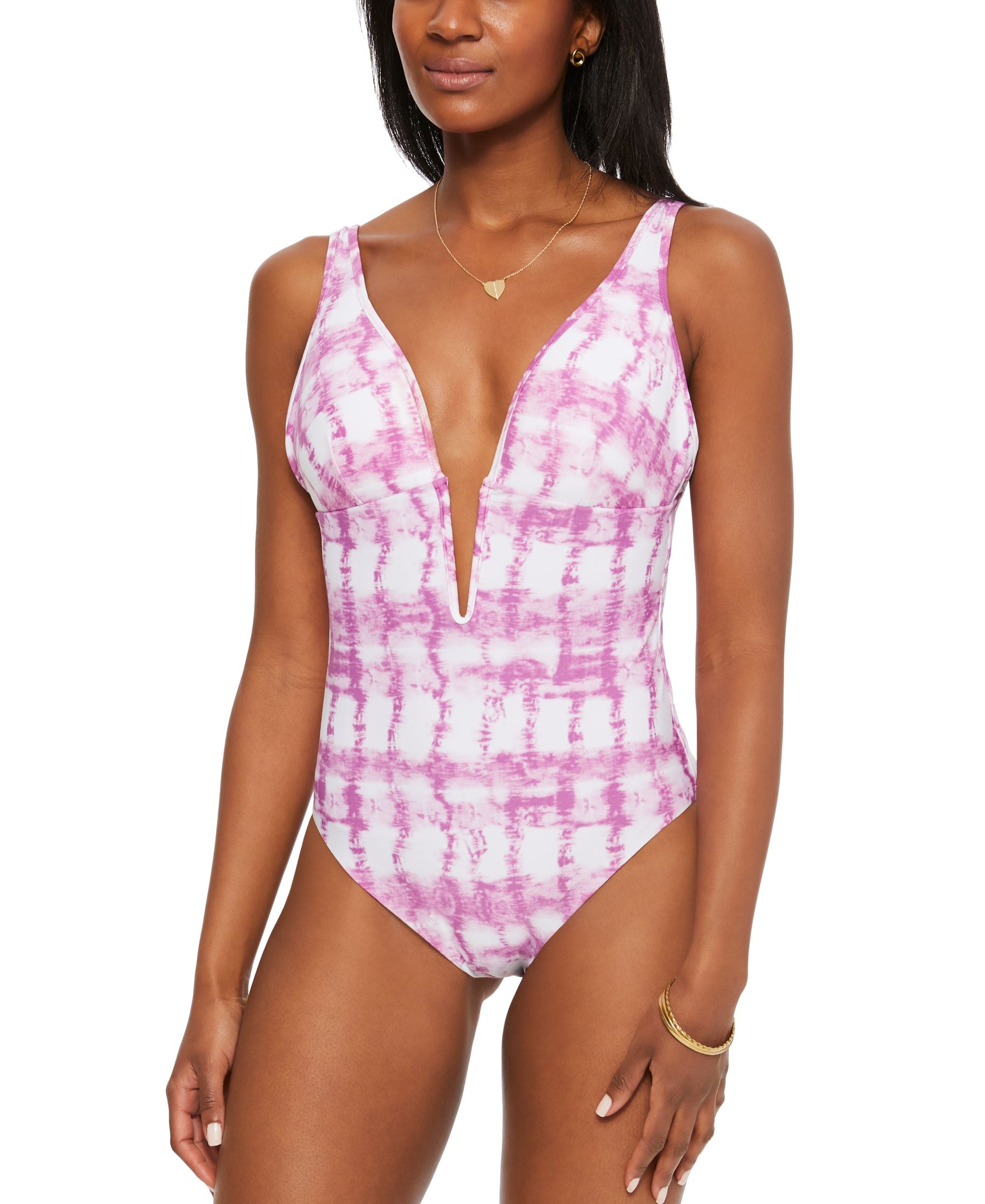 Summer Stripes Plunge One-Piece Swimsuit