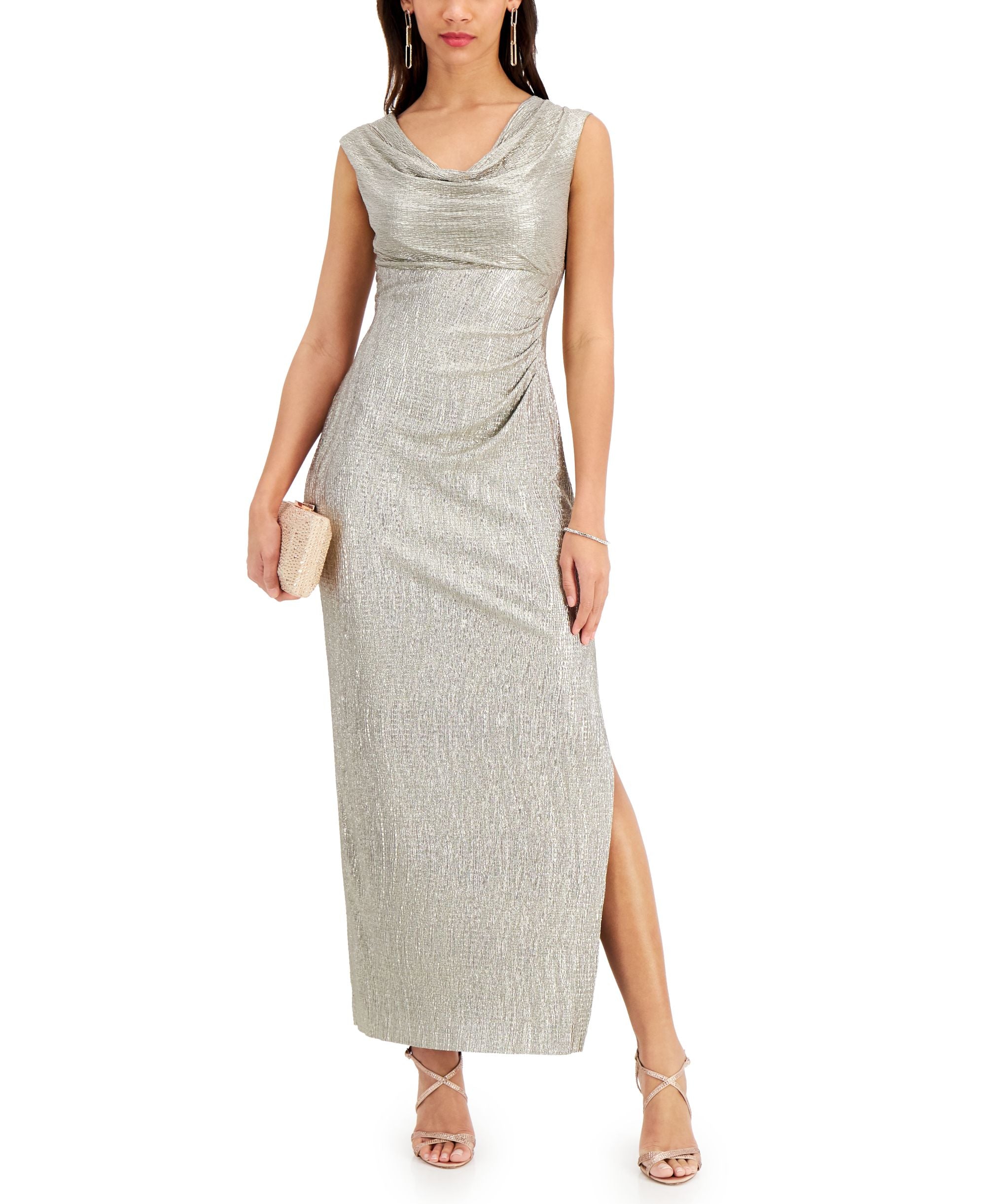 Textured Metallic Gown