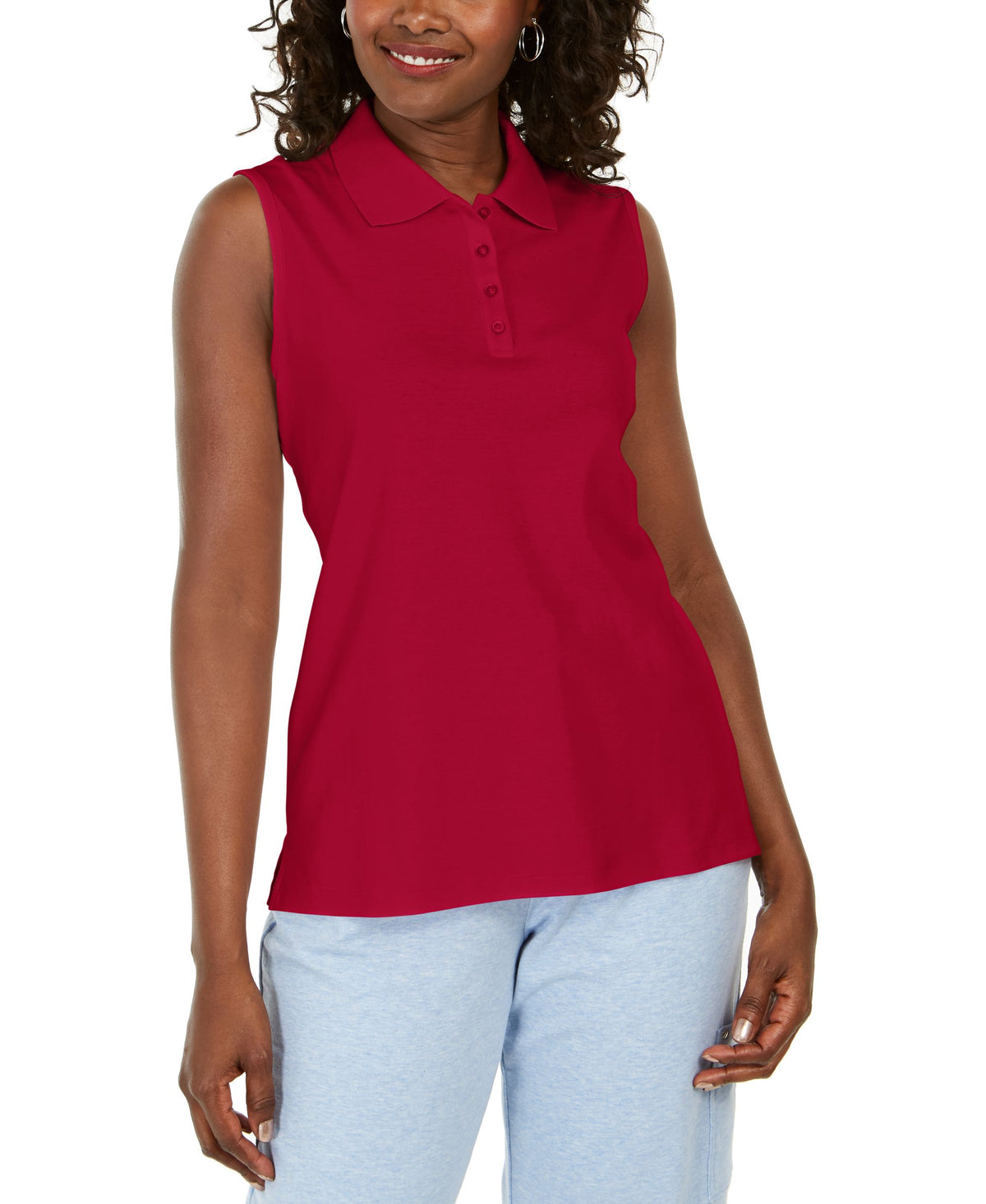Karen Scott Cotton Polo Shirt