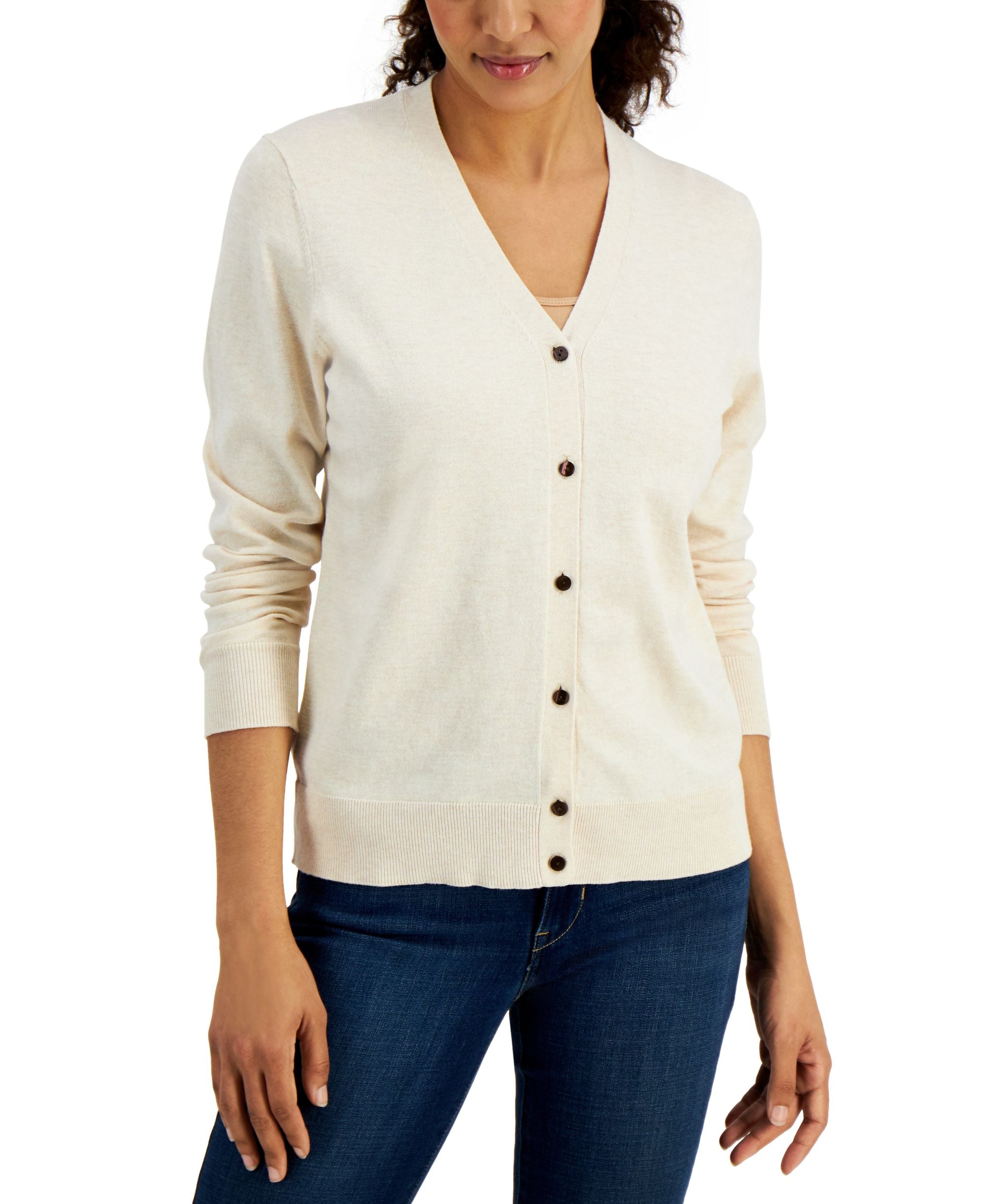 V-Neck Button Cardigan