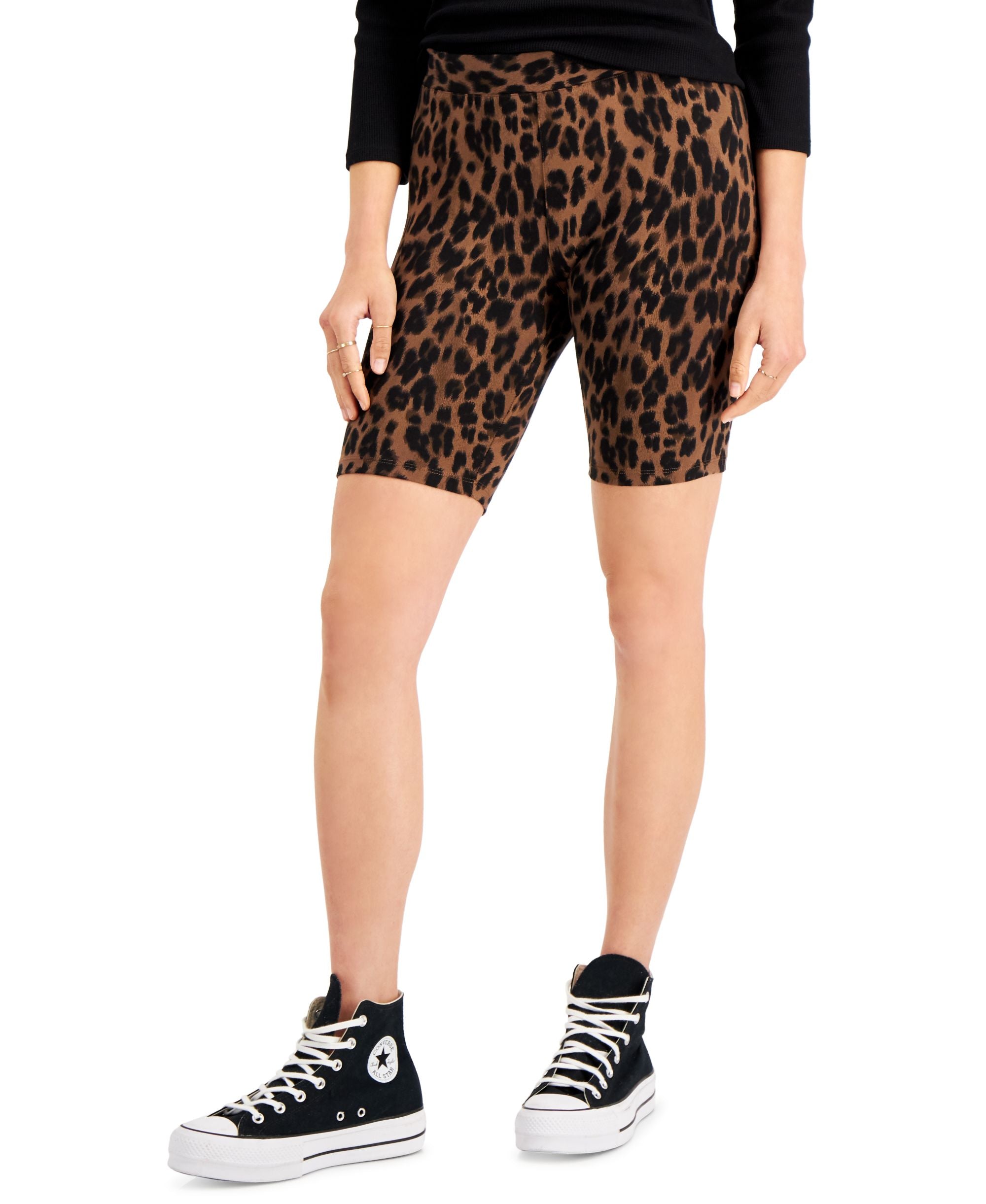 Style & Co Animal Print Bike Shorts
