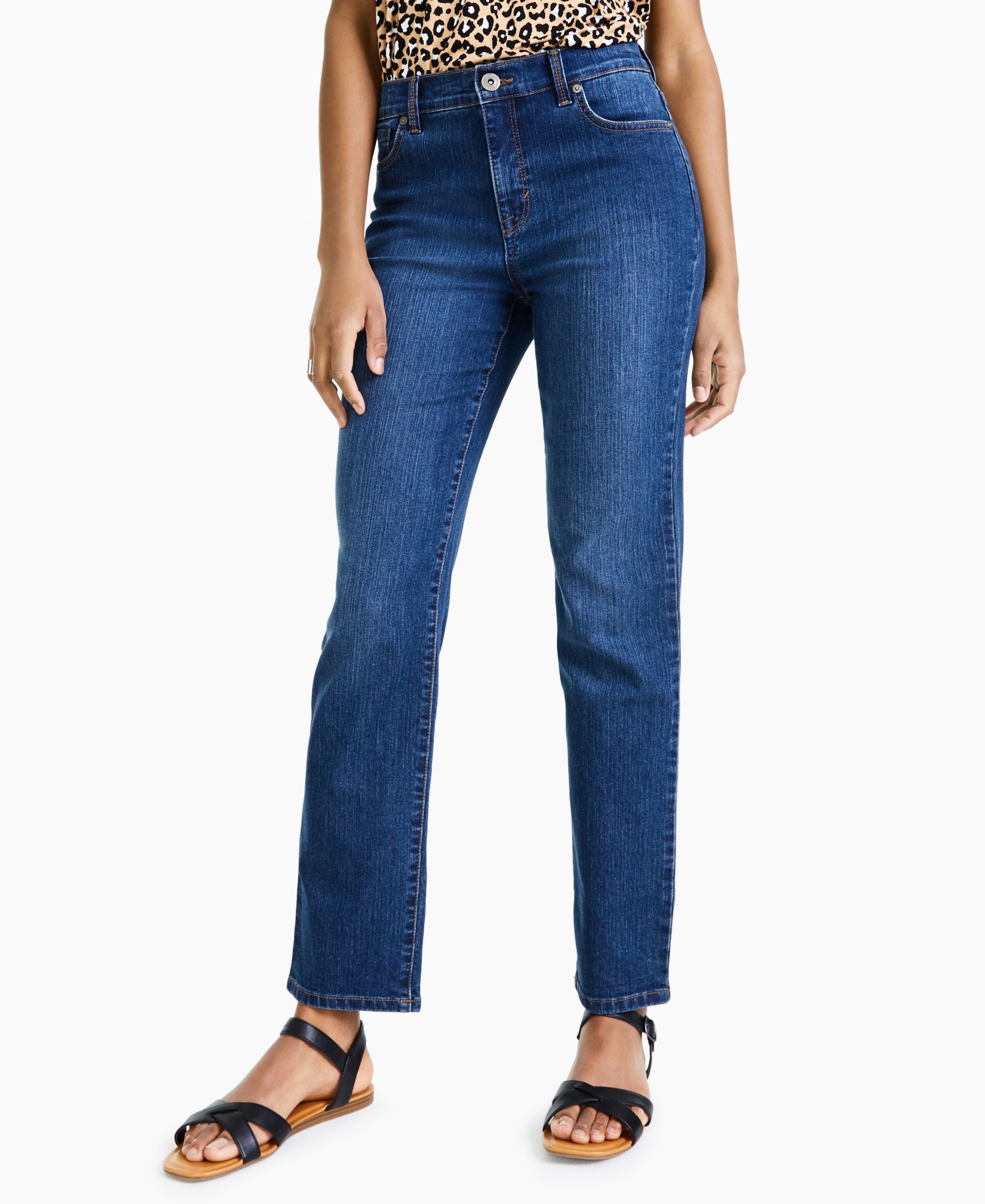 Petite High Rise Natural Straight-Leg Jeans