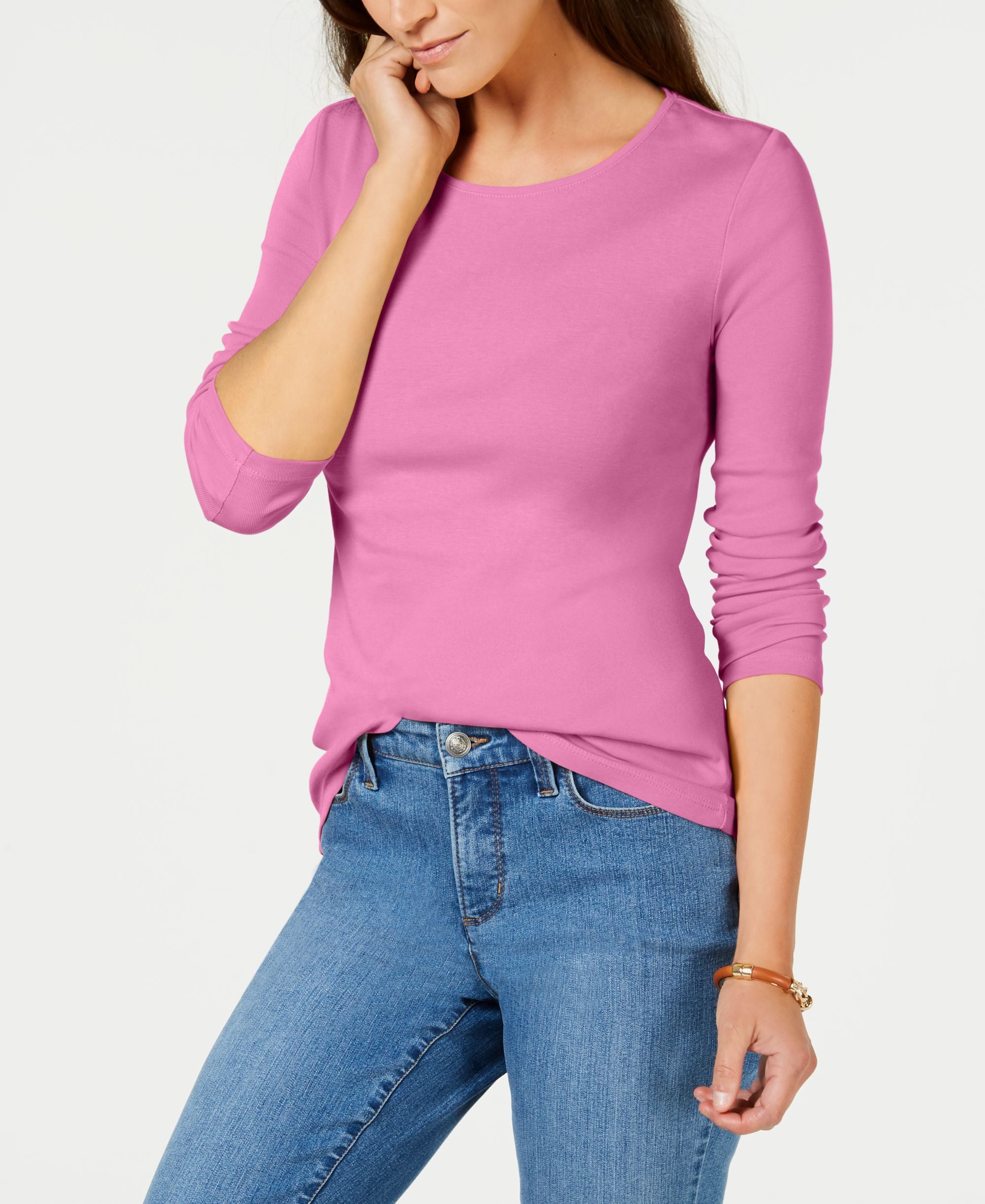 Charter Club Pima Cotton Long Sleeve Top