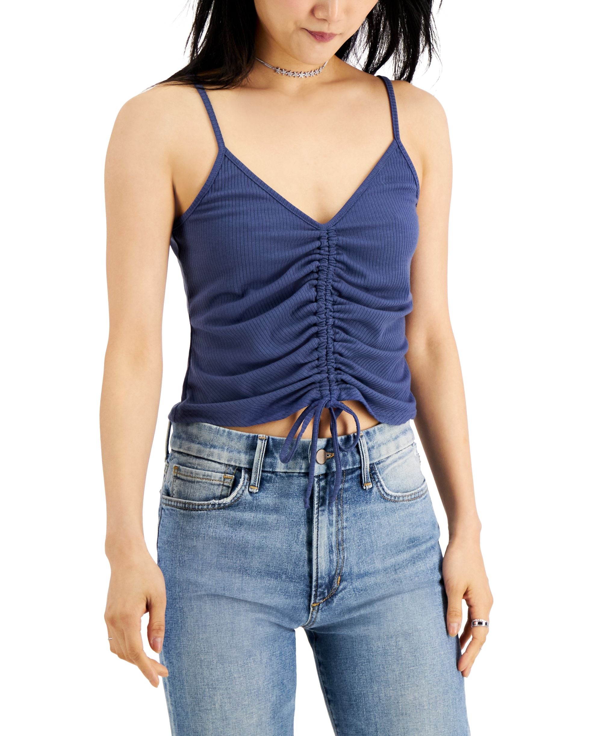 Juniors' Ruched-Front Tank Top
