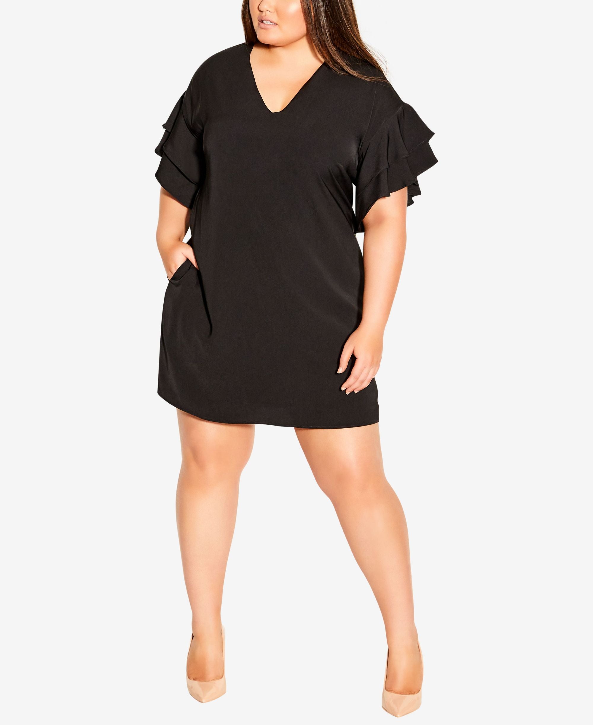 City Chic Double Frill A-Line Dress