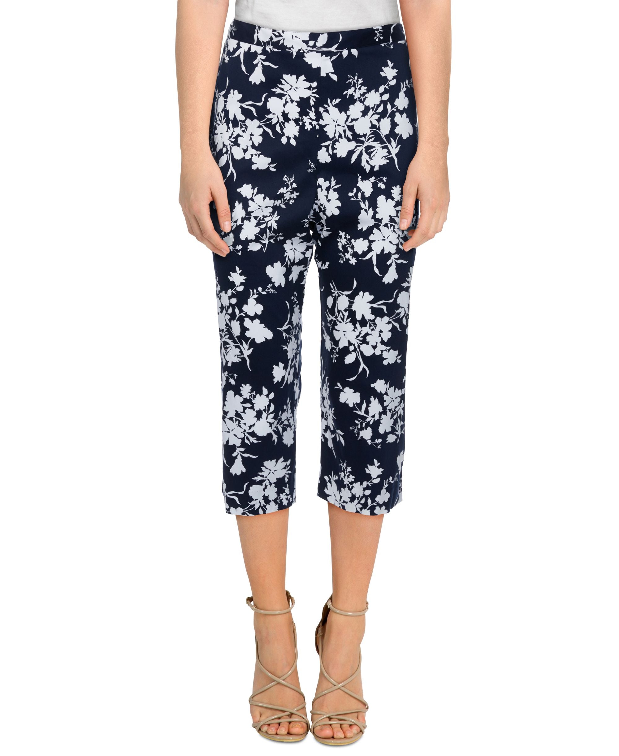Petite Savannah Silky Floral Capri Pants