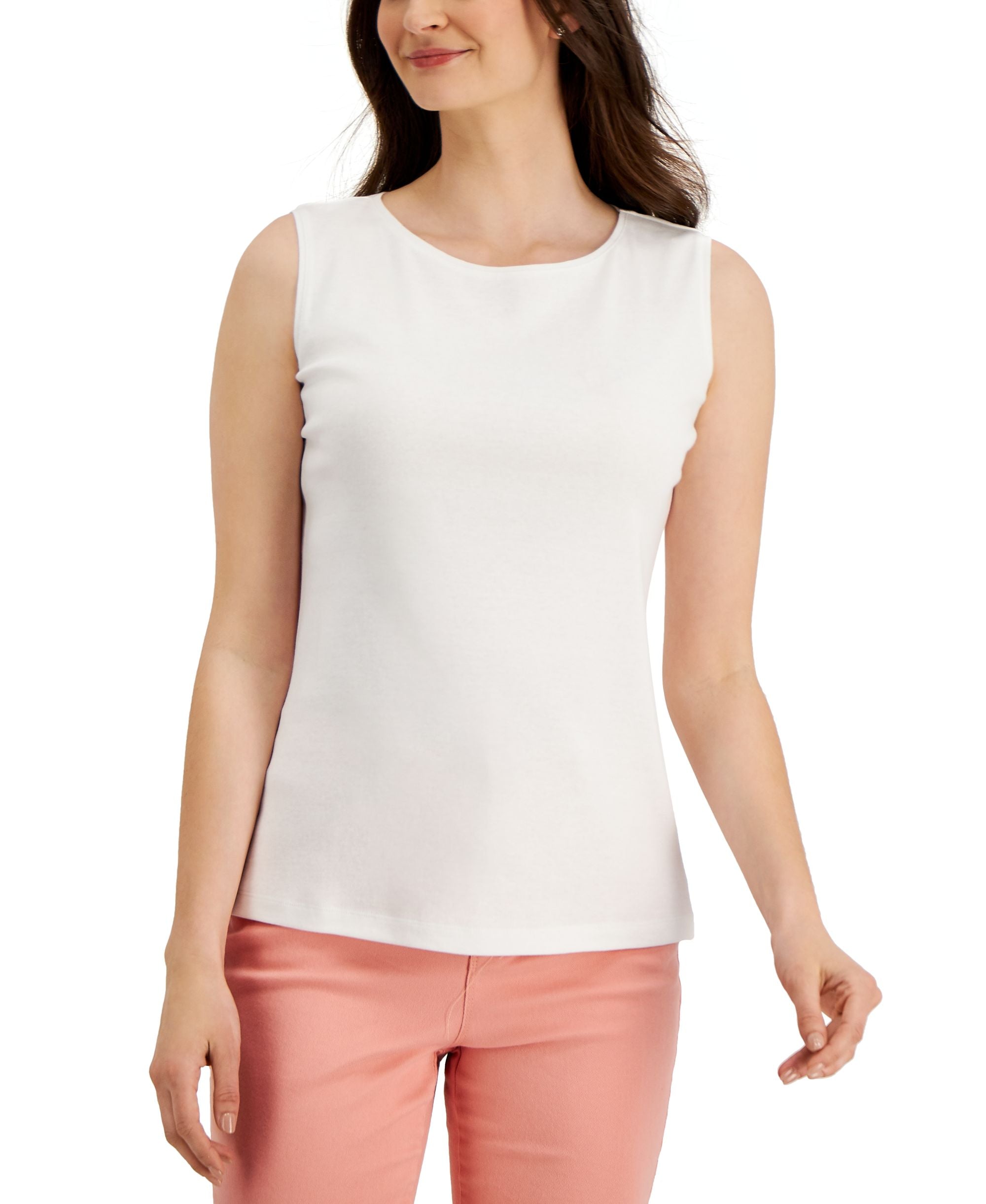 Cotton Scoop-Neck Top