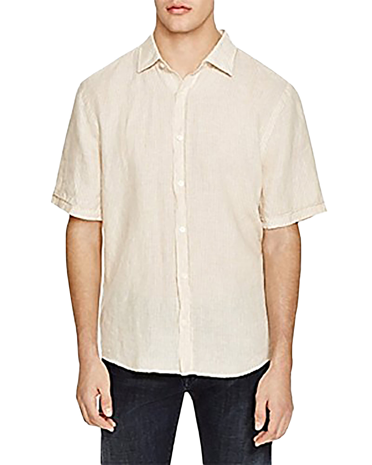 Linen Stripe Regular Fit Button-Down Shirt