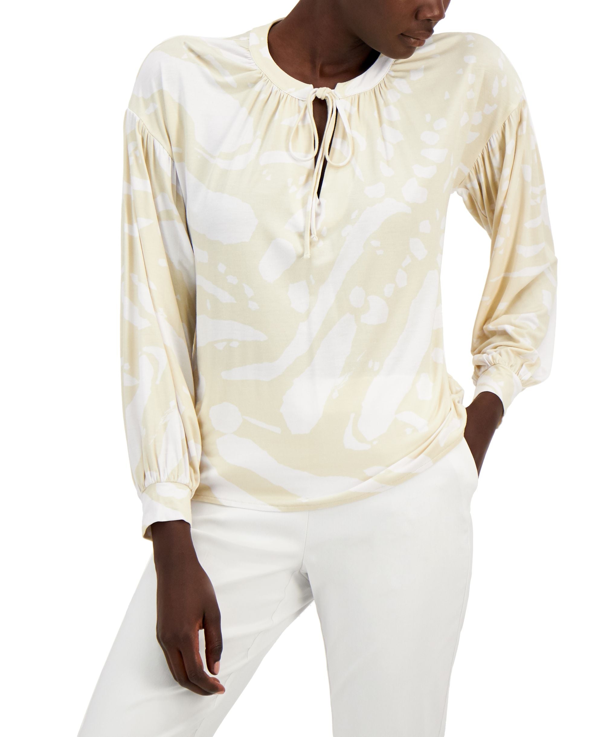 Alfani Petite Knit Peasant Top