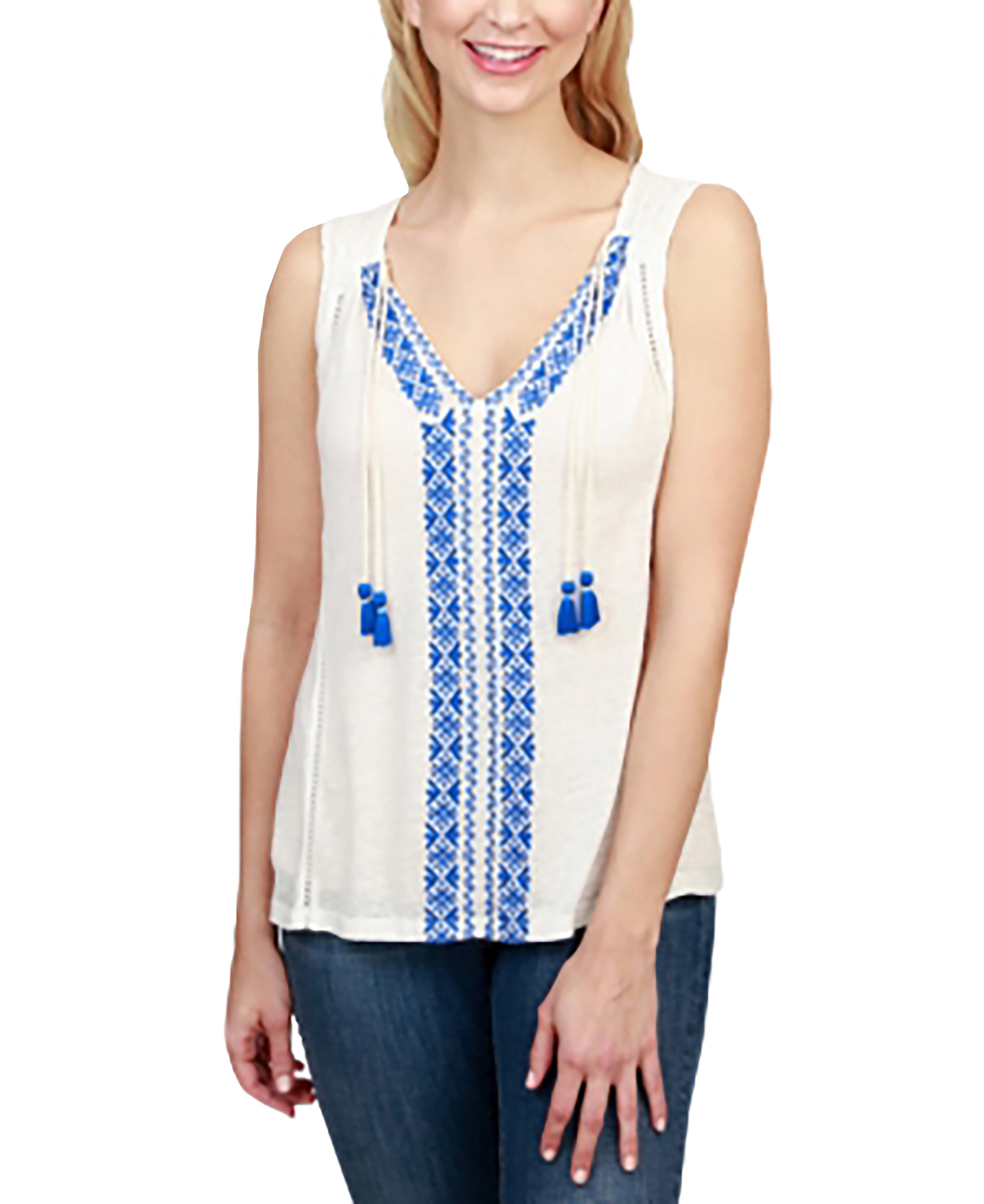 Lucky Brand Embroidered Tank Top