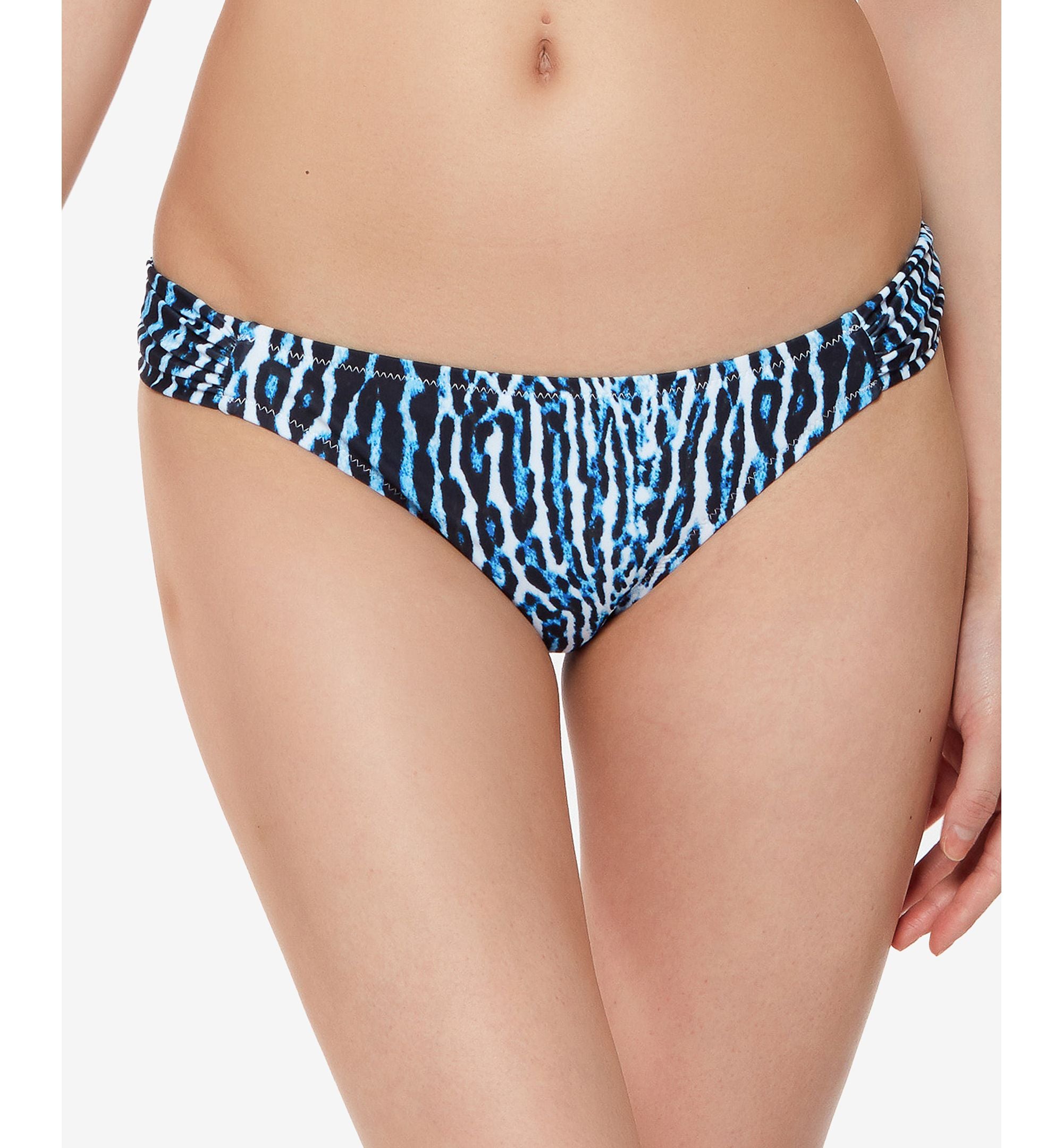 Printed Shirred Hipster Bikini Bottom