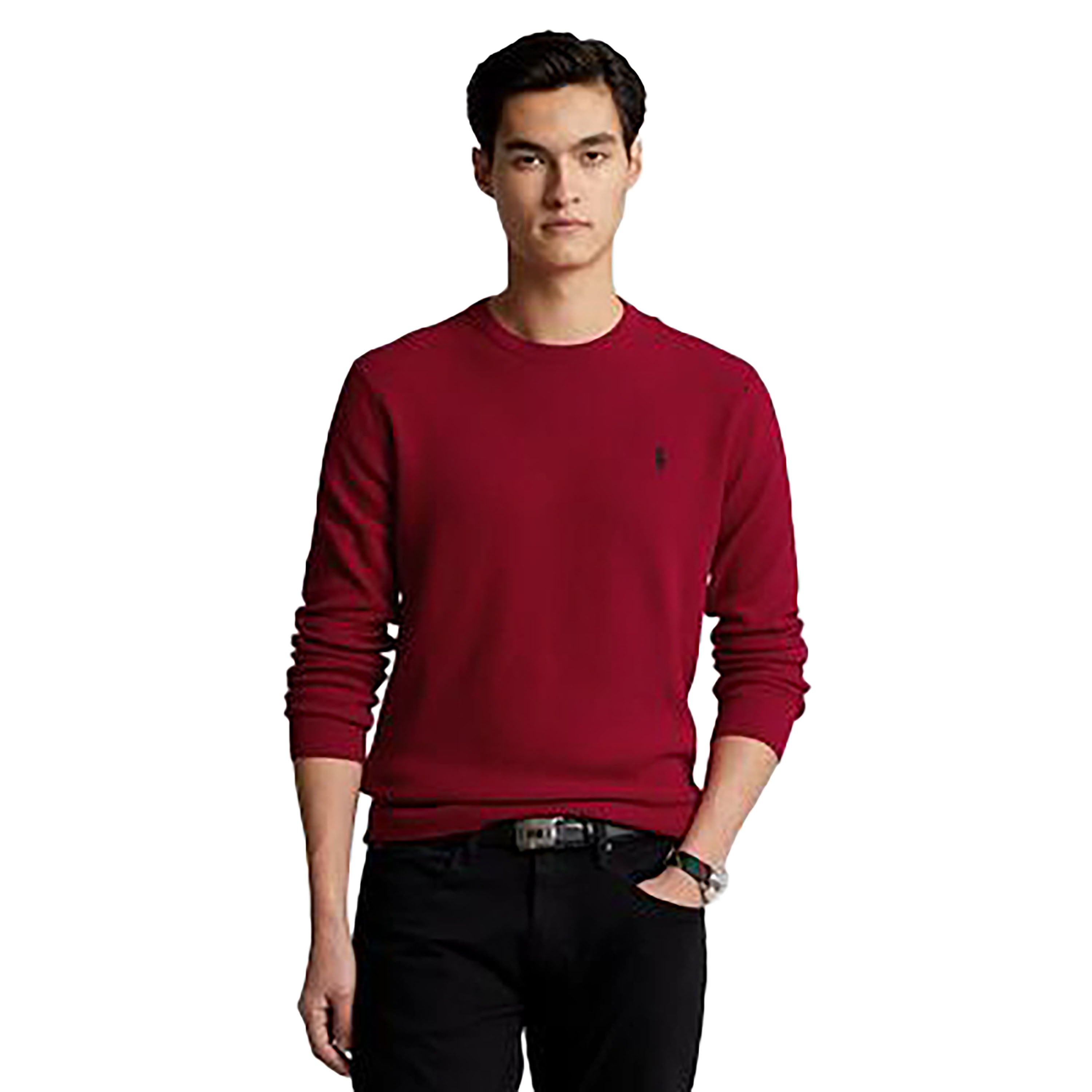 Polo Ralph Lauren Mens Textured-Knit Cotton Sweater