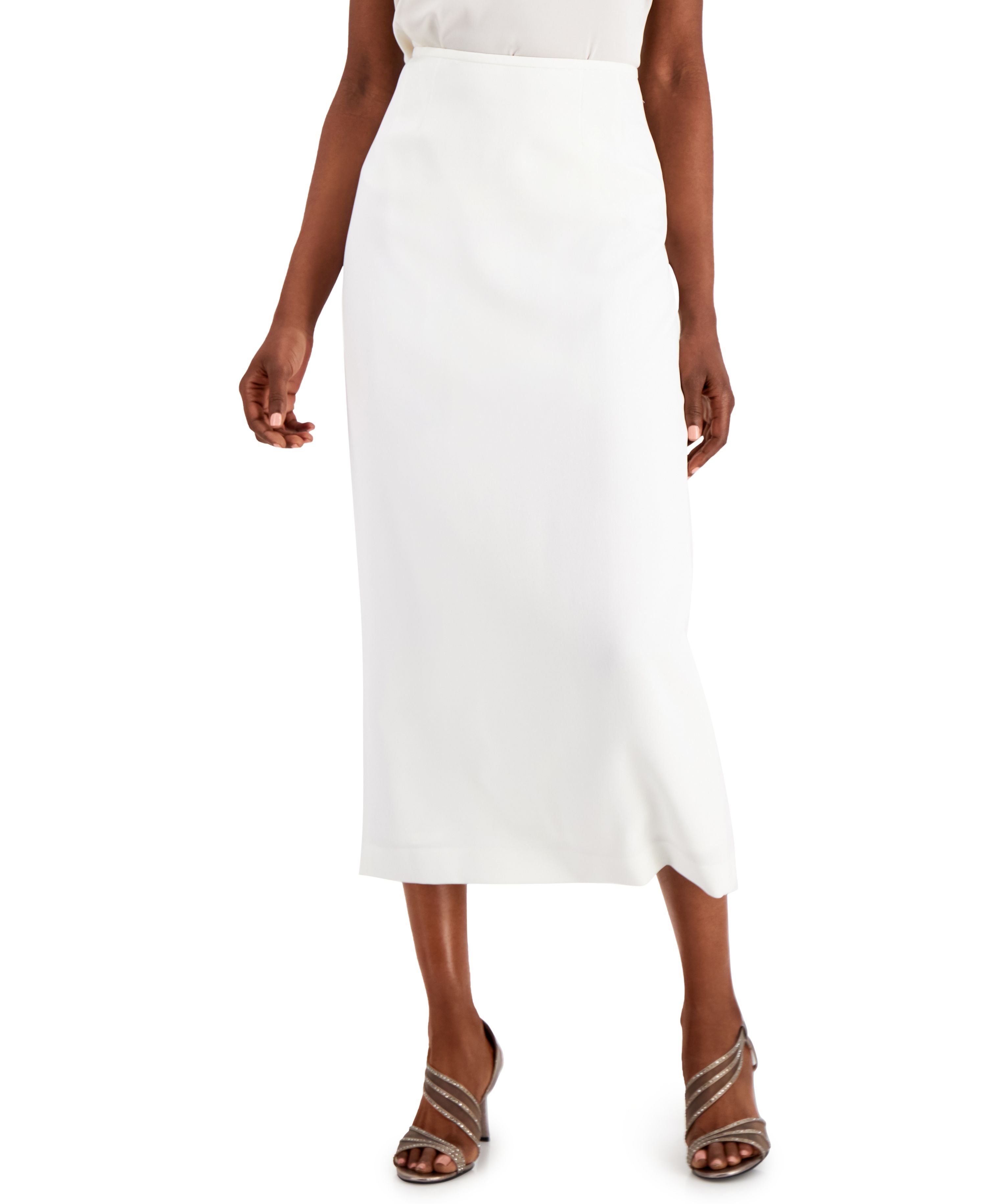 Crepe Column Skirt